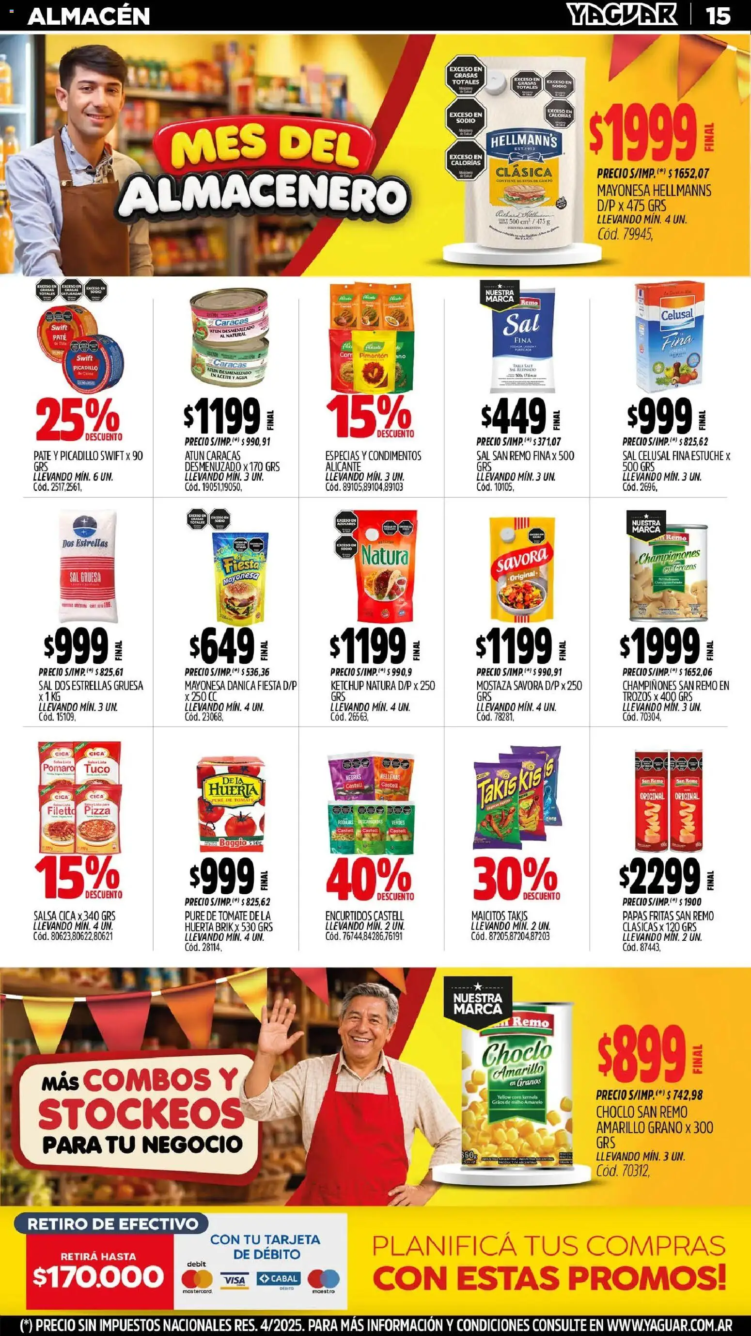 Yaguar - Oferta Semanal Santa Fé │ válido desde el 31/08/2026 | Página: 15 | Productos: Atún, Papas, Pure de Tomate, Pizza