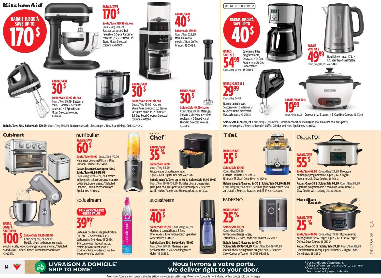 Canadian Tire flyer valid from Sep 17, 2026 | Page: 14 | Products: Slow cooker, Grinder, Hand mixer, Cooker