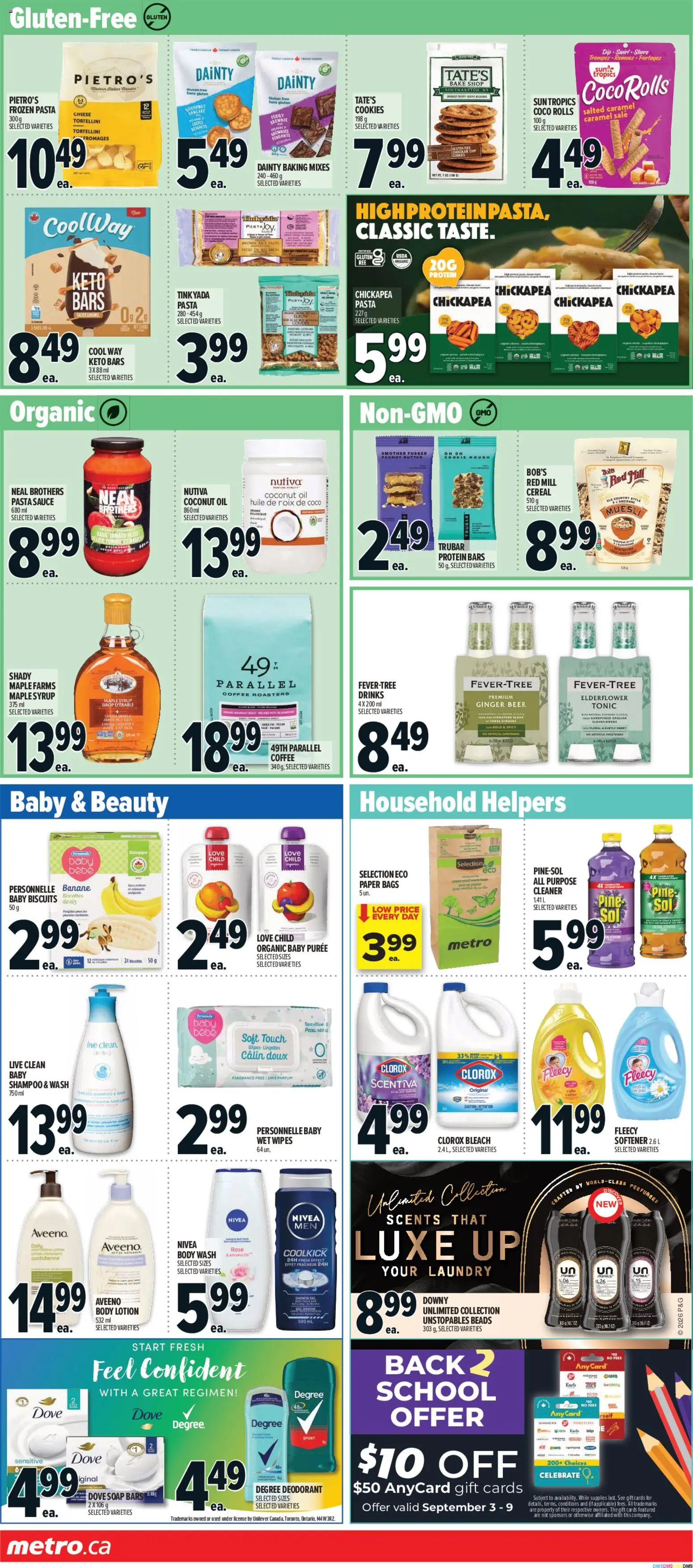 Metro flyer valid from Sep 3, 2026 | Page: 15 | Products: Coconut oil, Tonic, Soap, Protein