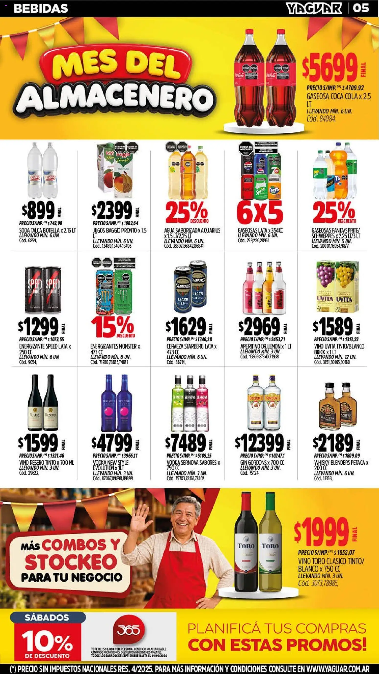 Yaguar - Oferta Semanal San Juan │ válido desde el 07/09/2026 | Página: 5 | Productos: Botella, Bebidas, Gaseosa, Cerveza