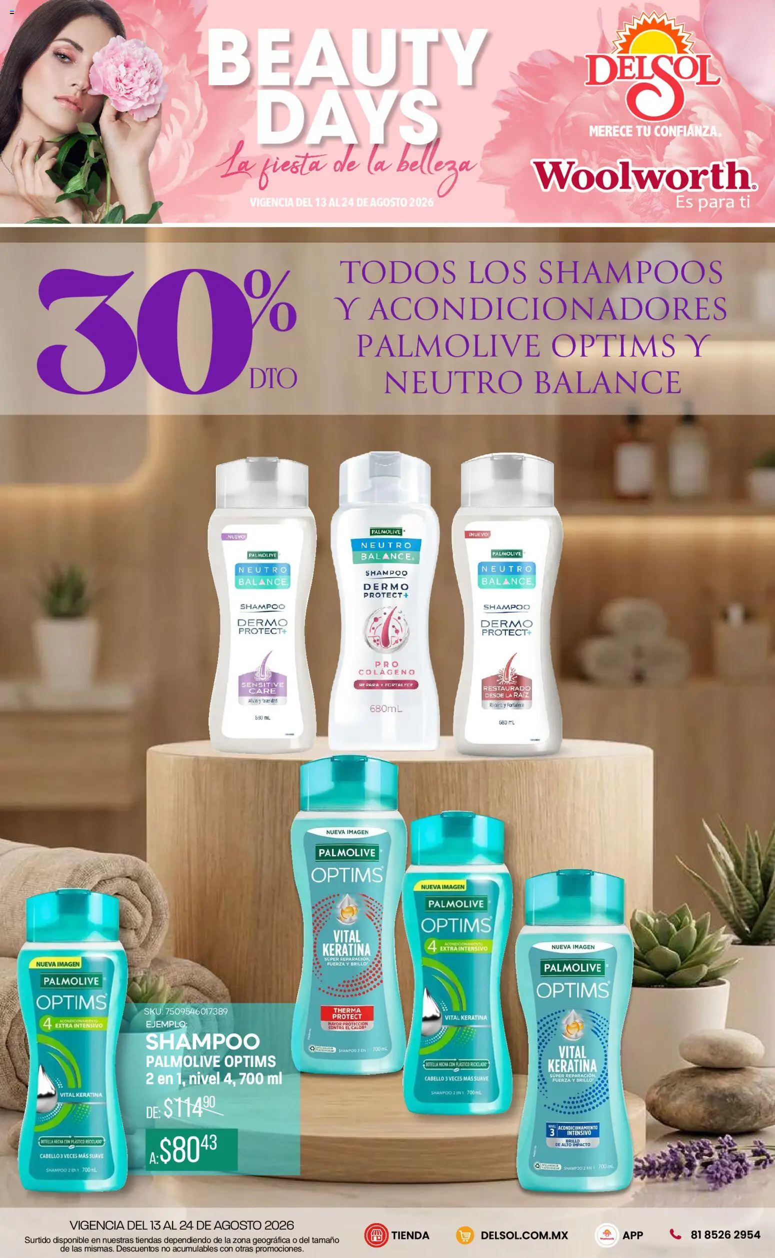 Nuevas ofertas de Del Sol y Woolworth válidas en toda la República Mexicana desde el 13/08/2026. ¡Encuentra las mejores ofertas en Del Sol y Woolworth catálogo! | Página: 3 | Productos: Brillo, Shampoo, Botella