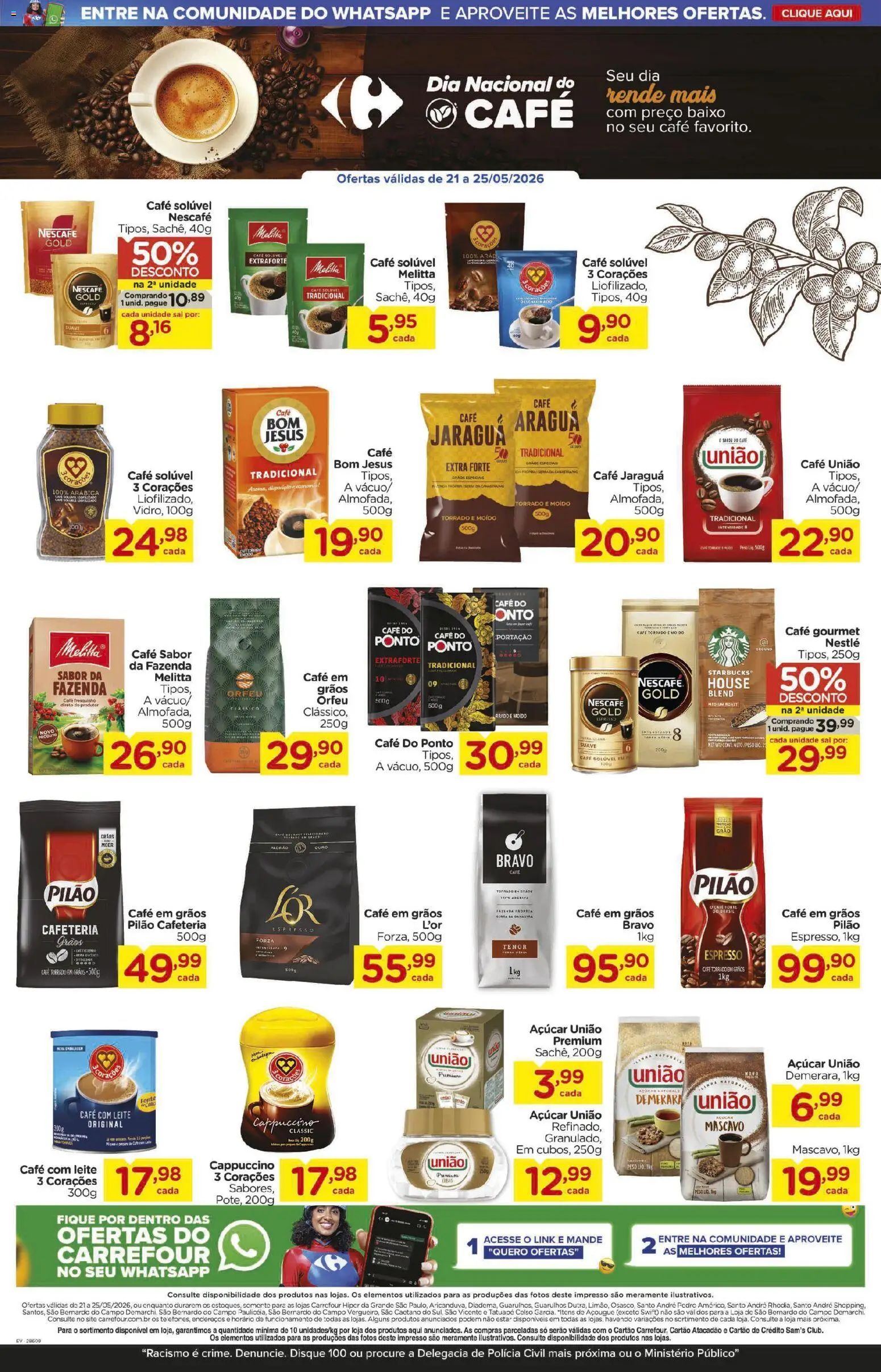 Carrefour Folheto - válido de 21.05.2026 | Página: 3 | Produtos: Café, Baixo, Sal, Café solúvel