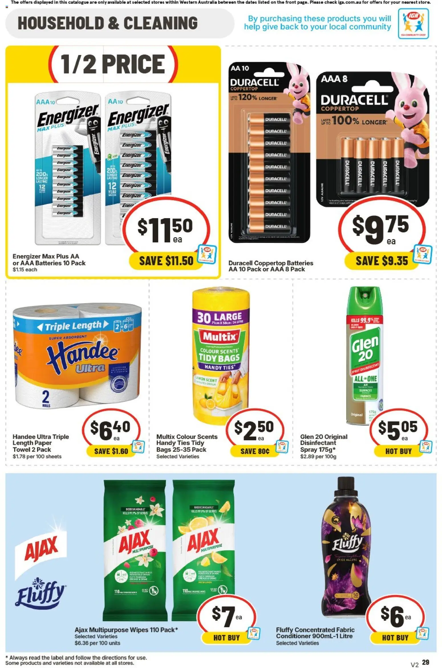 IGA catalogue - valid from 12/08/2026 | Page: 29 | Products: Conditioner, Lemon, Batteries, Multipurpose