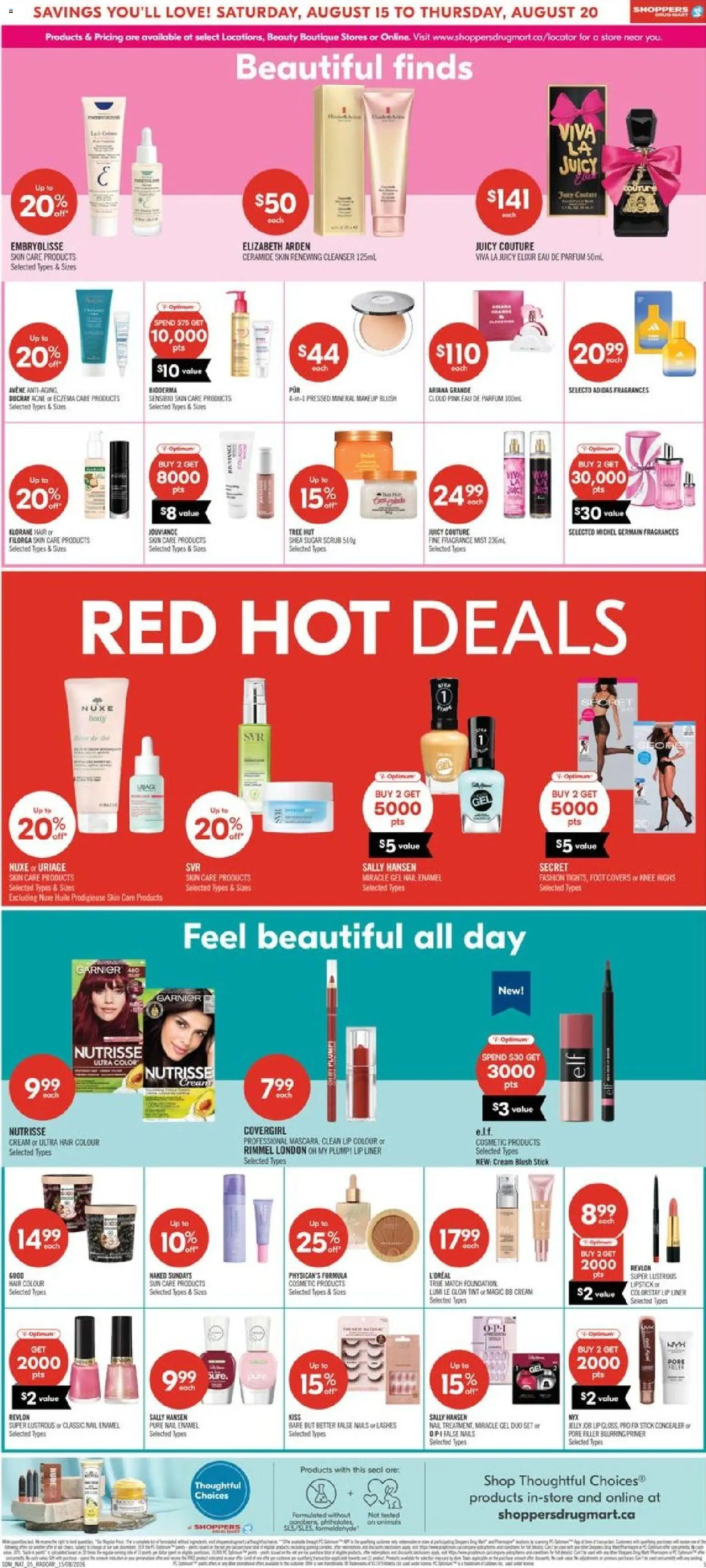 Shoppers flyer valid from Aug 14, 2026 | Page: 11 | Products: Cream, Fragrance, BB cream, Lipstick
