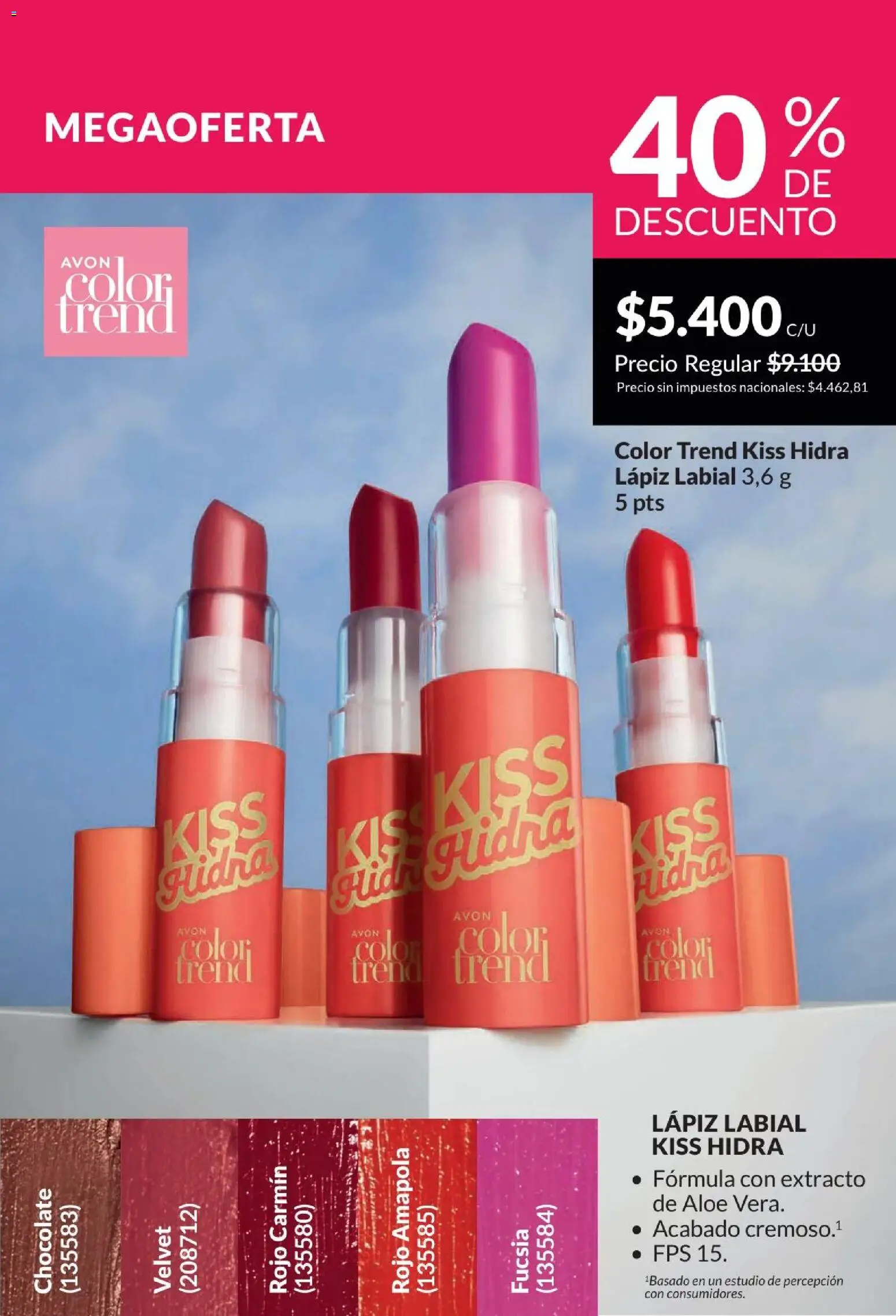 Catálogo AVON Campaña 4/2026 │ válido desde el 01/04/2026 | Página: 46 | Productos: Amapola, Lápiz labial, Chocolate