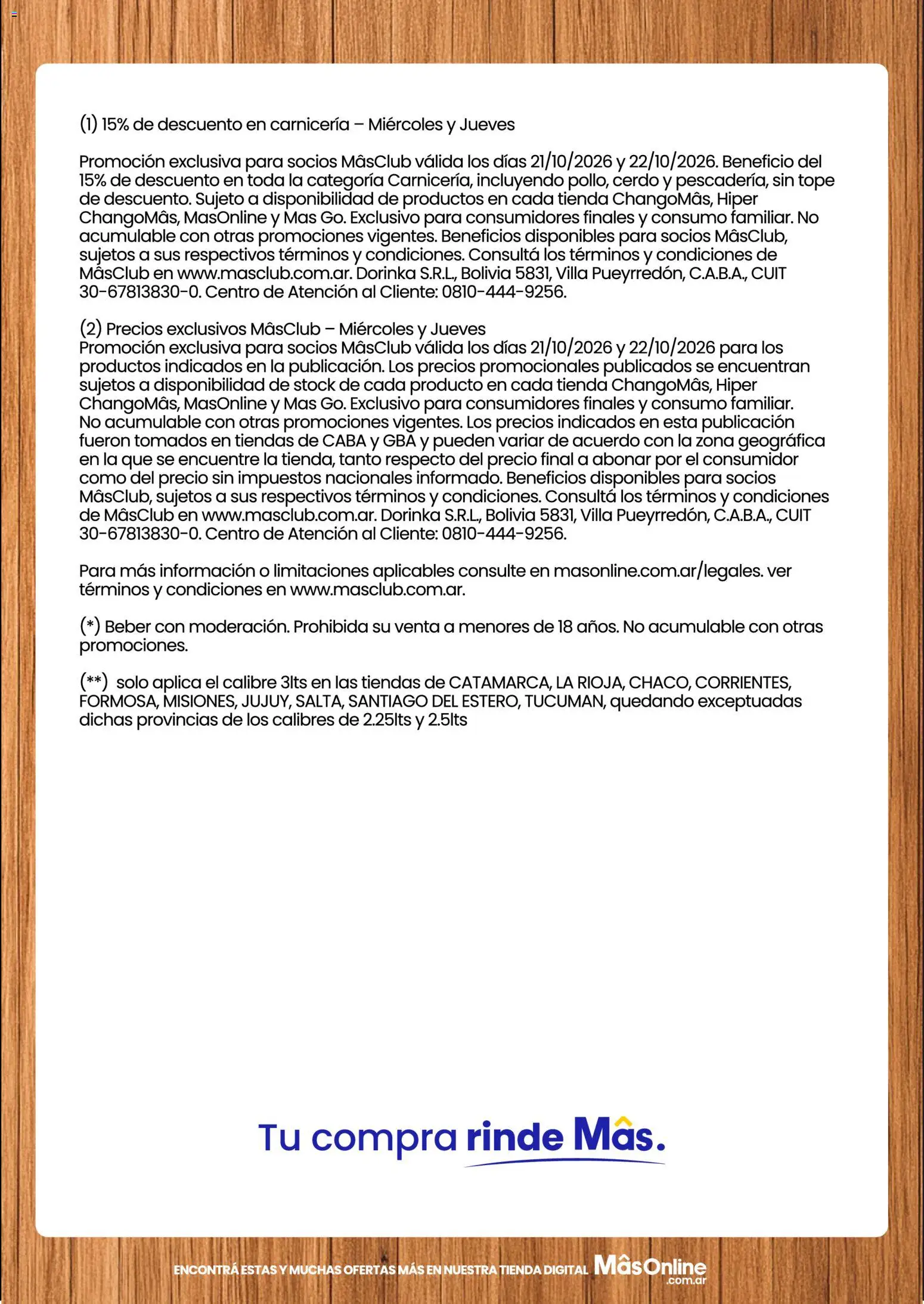 Changomas - 15 % Descuento │ válido desde el 21/10/2026 | Página: 3