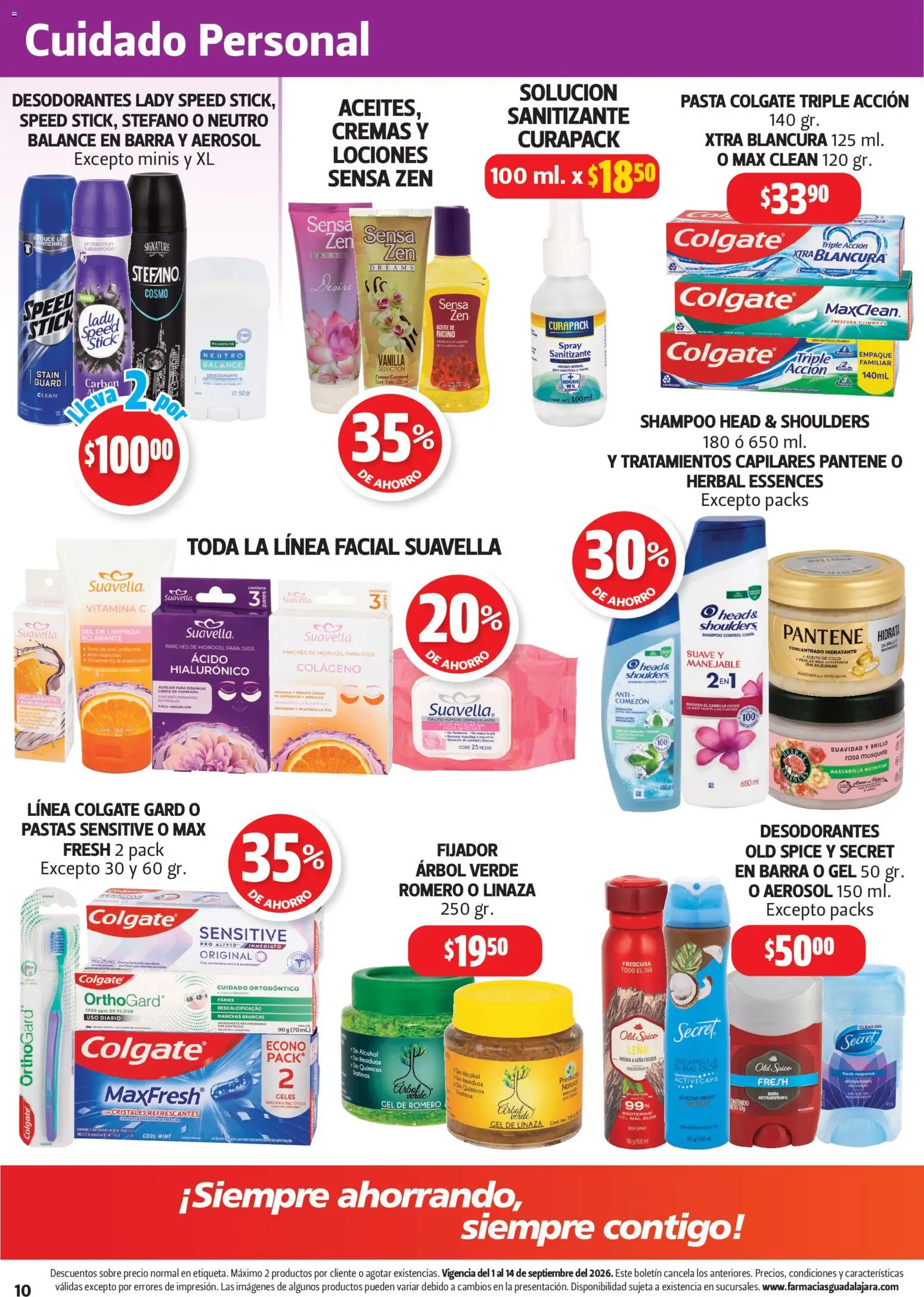 Nuevas ofertas de Farmacia Guadalajara válidas en toda la República Mexicana desde el 01/09/2026. ¡Encuentra las mejores ofertas en Farmacia Guadalajara catálogo! | Página: 10 | Productos: Desodorante, Aceite de coco, Pasta, Alcohol