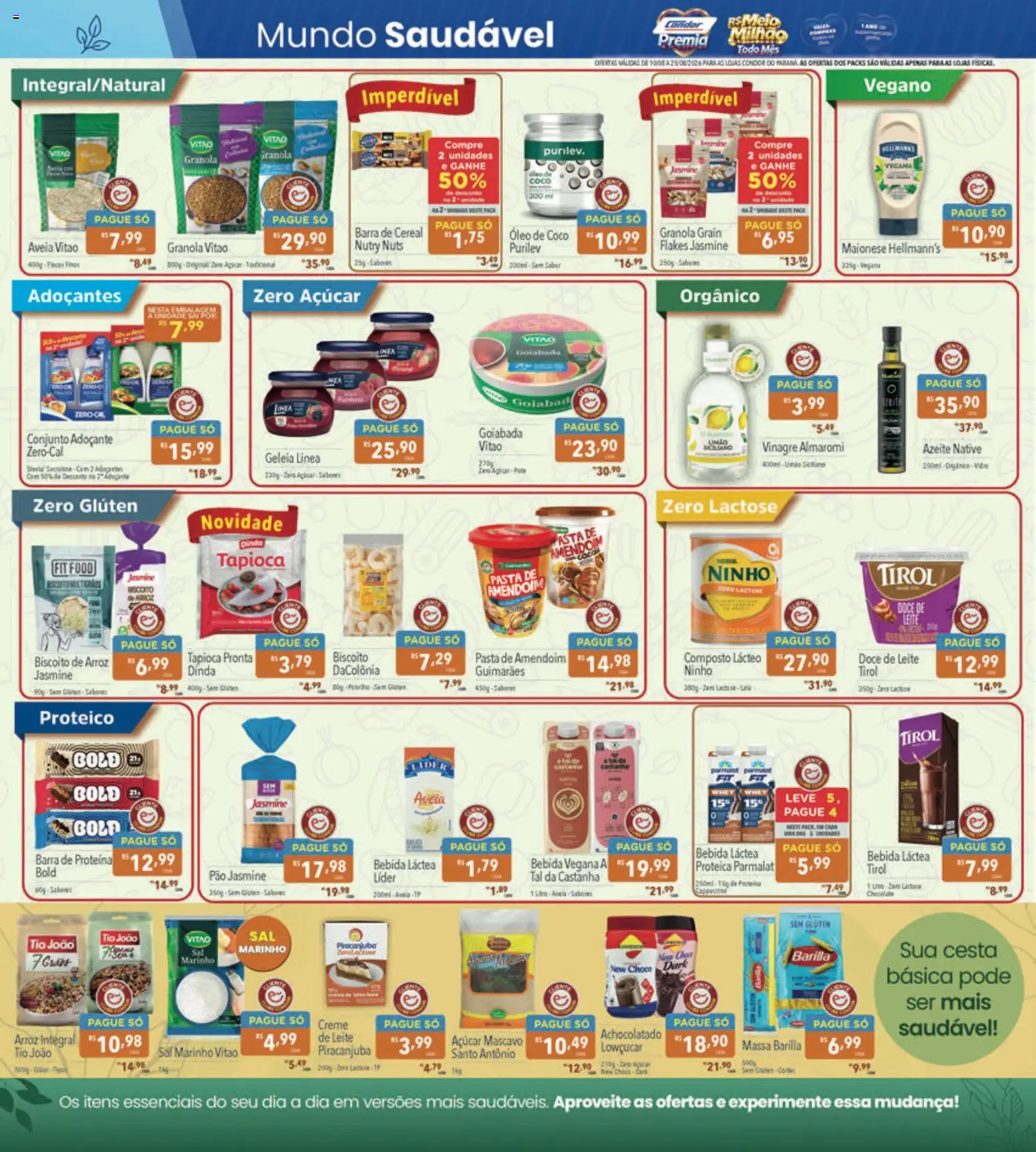 Supermercados Condor Folheto - válido de 10/08/2026 | Página: 8 | Produtos: Coco, Arroz integral, Creme, Milho