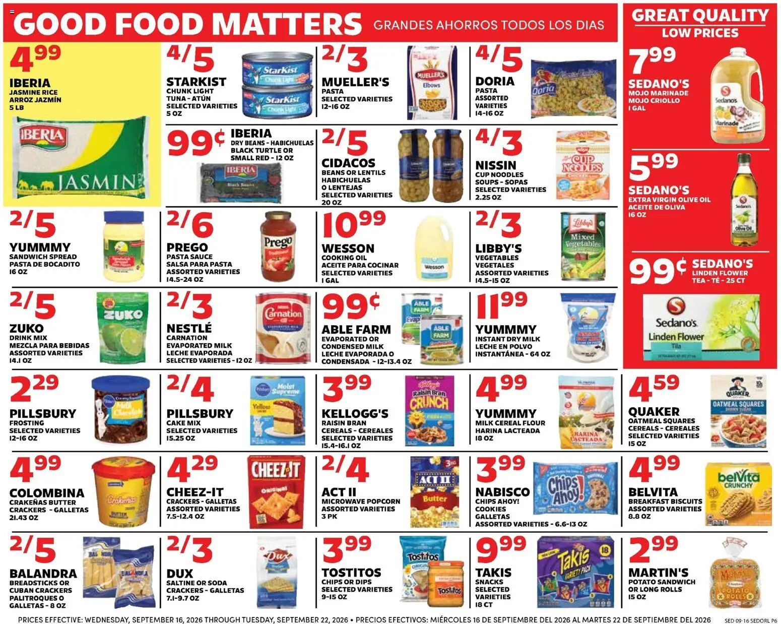 Sedano's Weekly Ad - valid from 09/16/2026 | Page: 7 | Products: Soups, Popcorn, Cereals, Flour