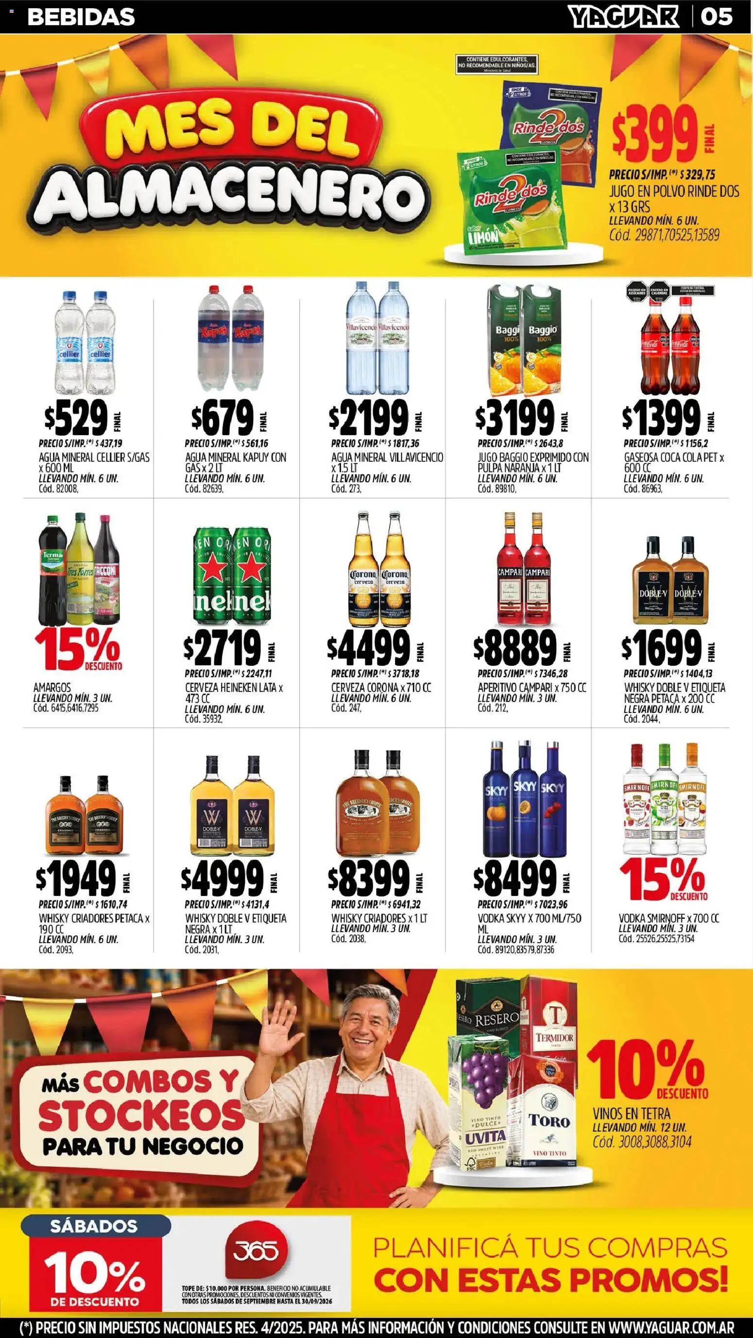 Yaguar - Oferta Semanal Chaco │ válido desde el 31/08/2026 | Página: 5 | Productos: Vodka, Heineken, Jugo, Cerveza