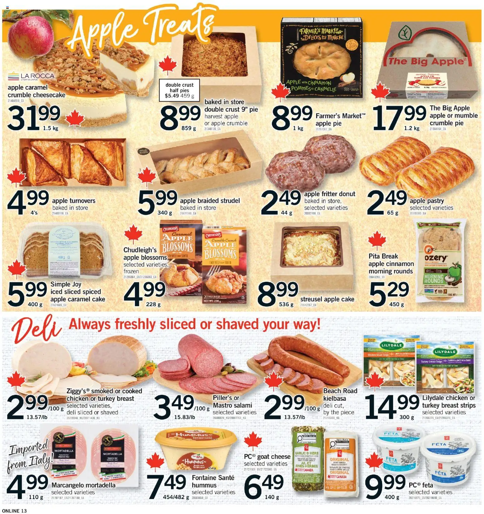 Fortinos flyer valid from Sep 17, 2026 | Page: 12 | Products: Mortadella, Cake, Garlic, Apples