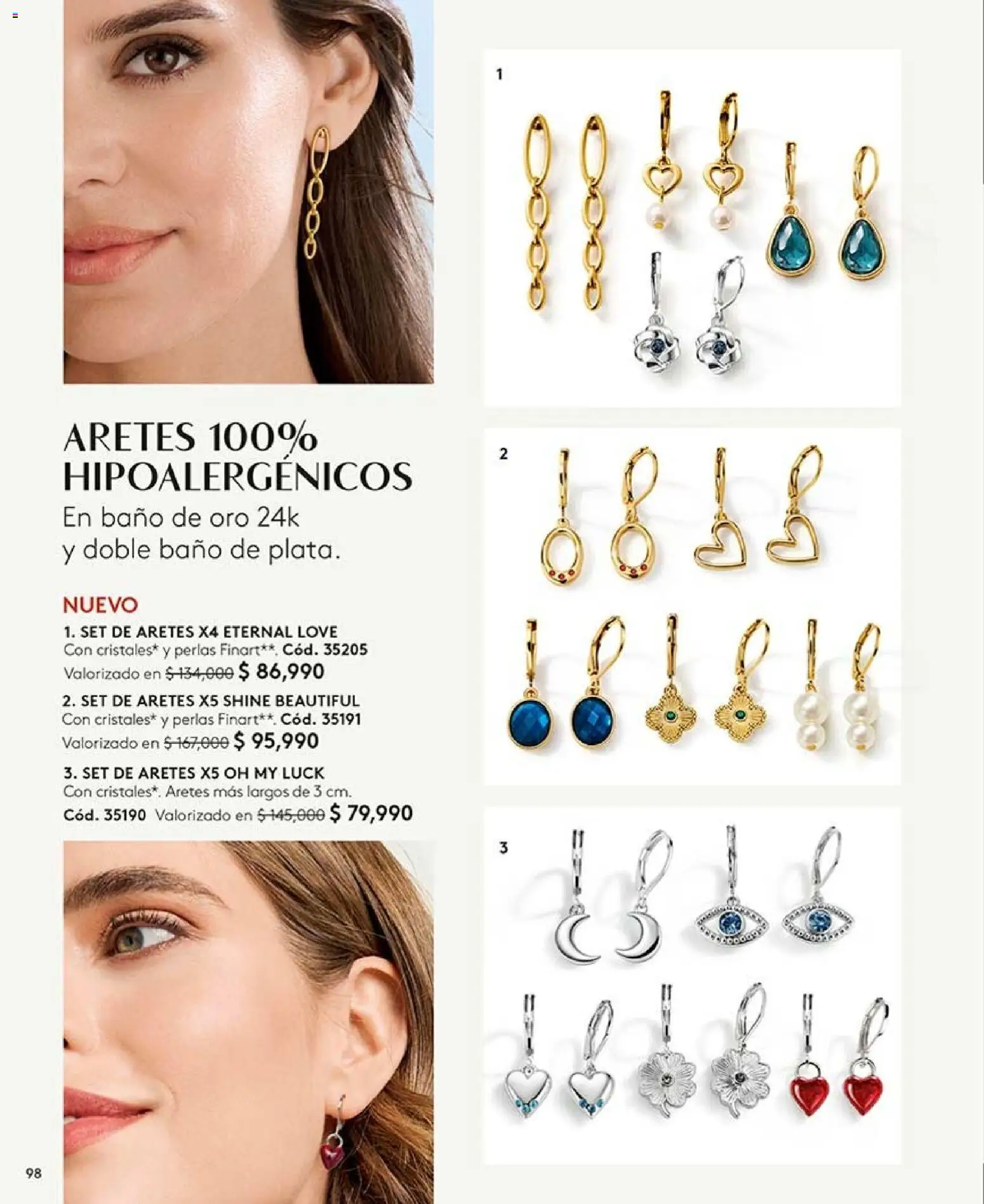 Ésika revista - valida desde el 28/08/2026 | Página: 98 | Productos: Aretes, Baño