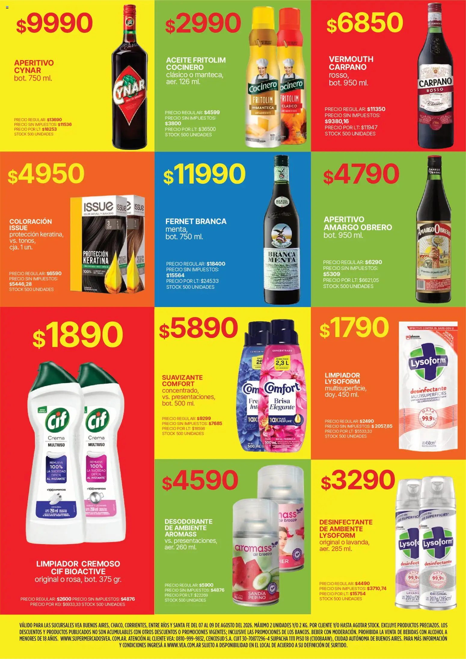 Vea - Fin de semana de ahorro BA Nea │ válido desde el 07/08/2026 | Página: 8 | Productos: Desinfectante, Bebidas, Fernet, Alcohol