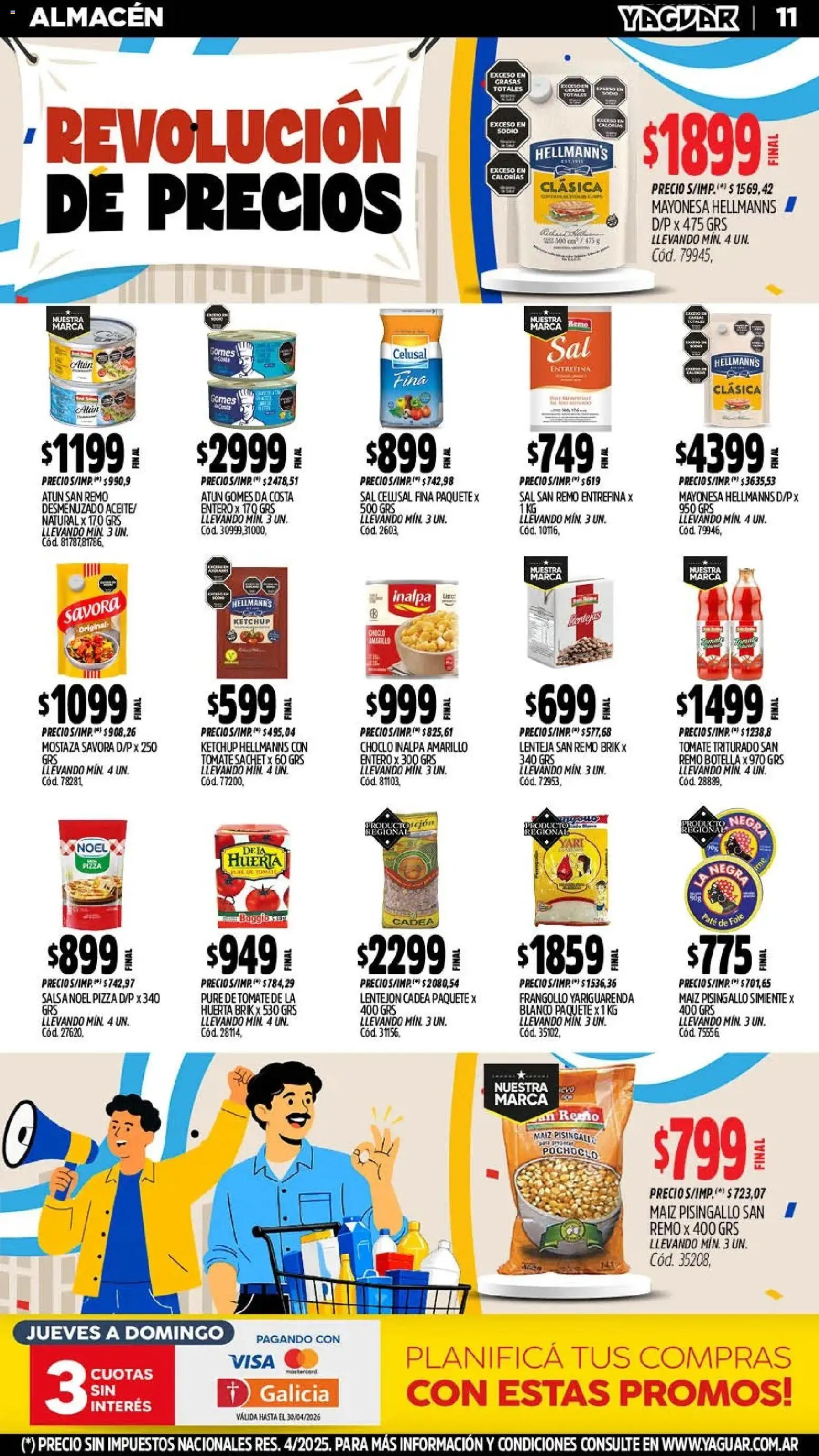 Yaguar - Oferta Semanal Neuquen │ válido desde el 25.05.2026 | Página: 11 | Productos: Choclo, Ketchup, Maiz, Atún