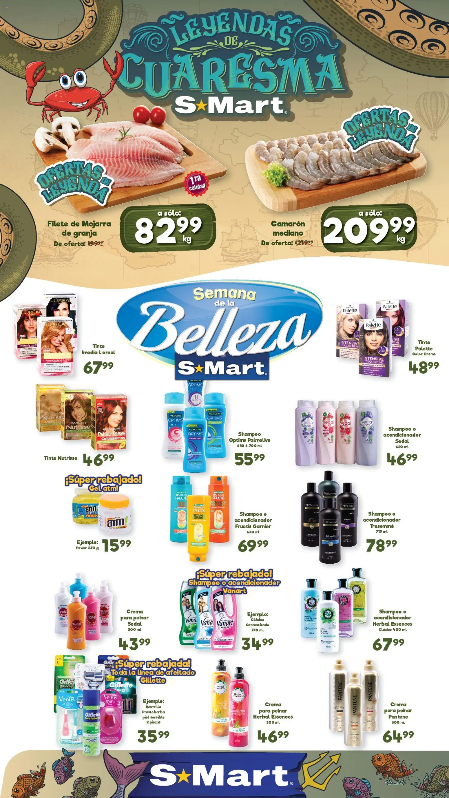 Nuevas ofertas de S-Mart válidas en toda la República Mexicana desde el 03/03/2026. ¡Encuentra las mejores ofertas en S-Mart folleto Ofertas de feria Nuevo Laredo ! | Página: 1 | Productos: Crema, Rastrillo, Espuma, Acondicionador