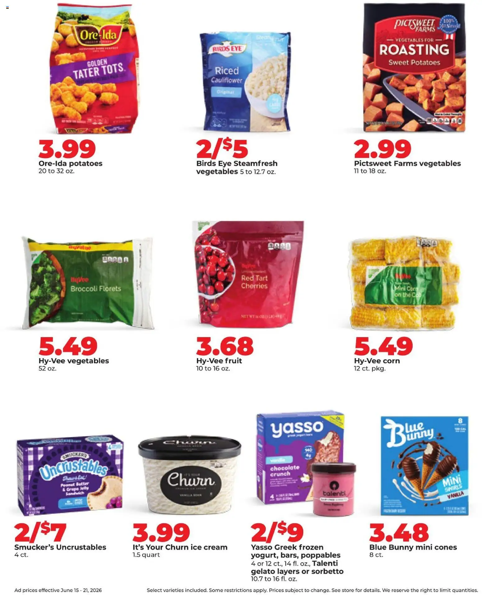 HyVee Weekly Ad - valid from 15.06.2026 | Page: 31 | Products: Broccoli, Cherries, Potatoes, Cauliflower