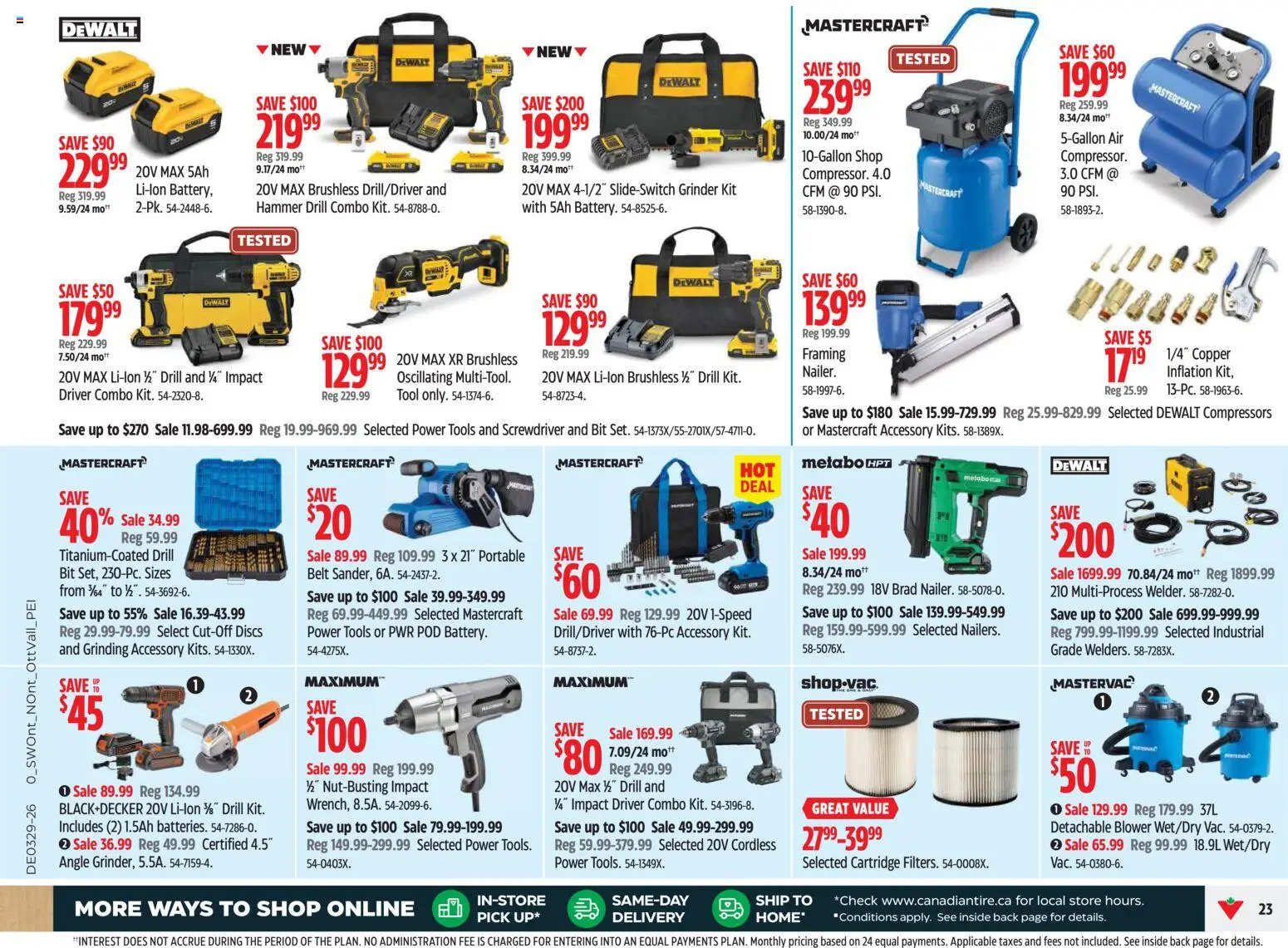 Canadian Tire flyer valid from Jul 16, 2026 | Page: 23 | Products: Belt, Grinder, Tools