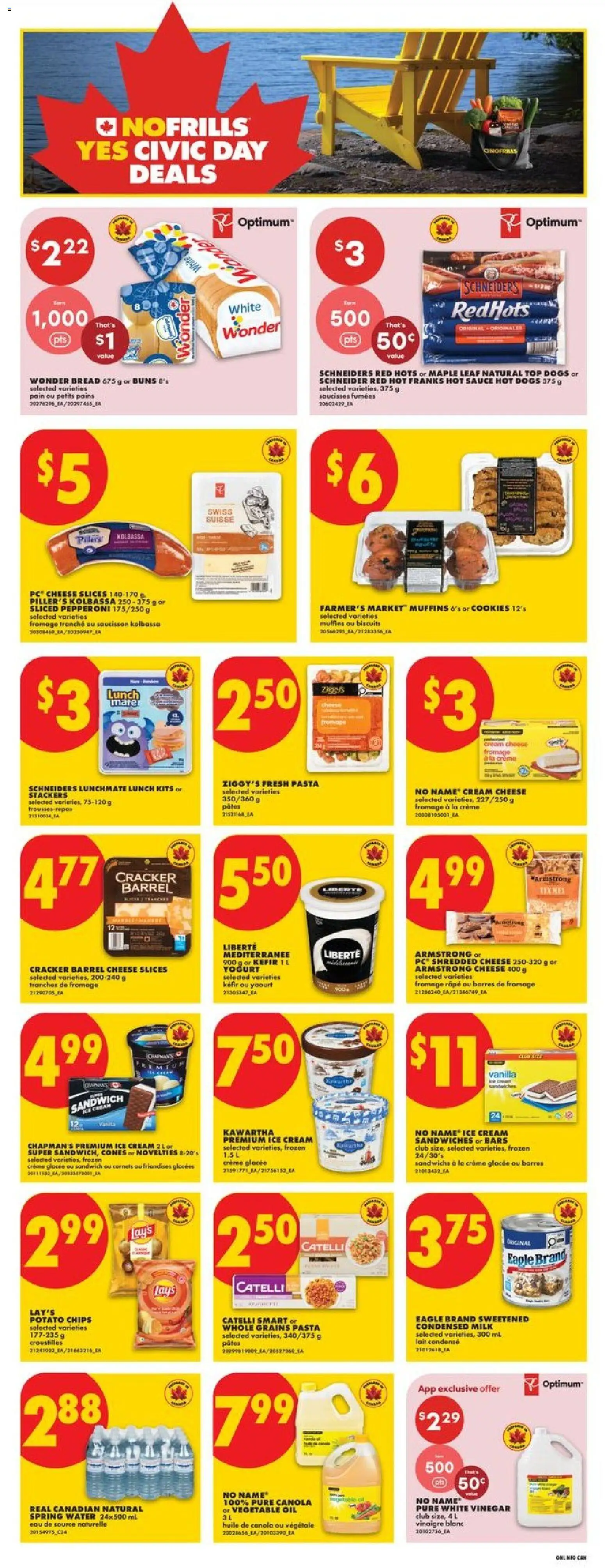 No Frills flyer valid from Jul 30, 2026 | Page: 8 | Products: Chips, Cream, Ice cream, Oil