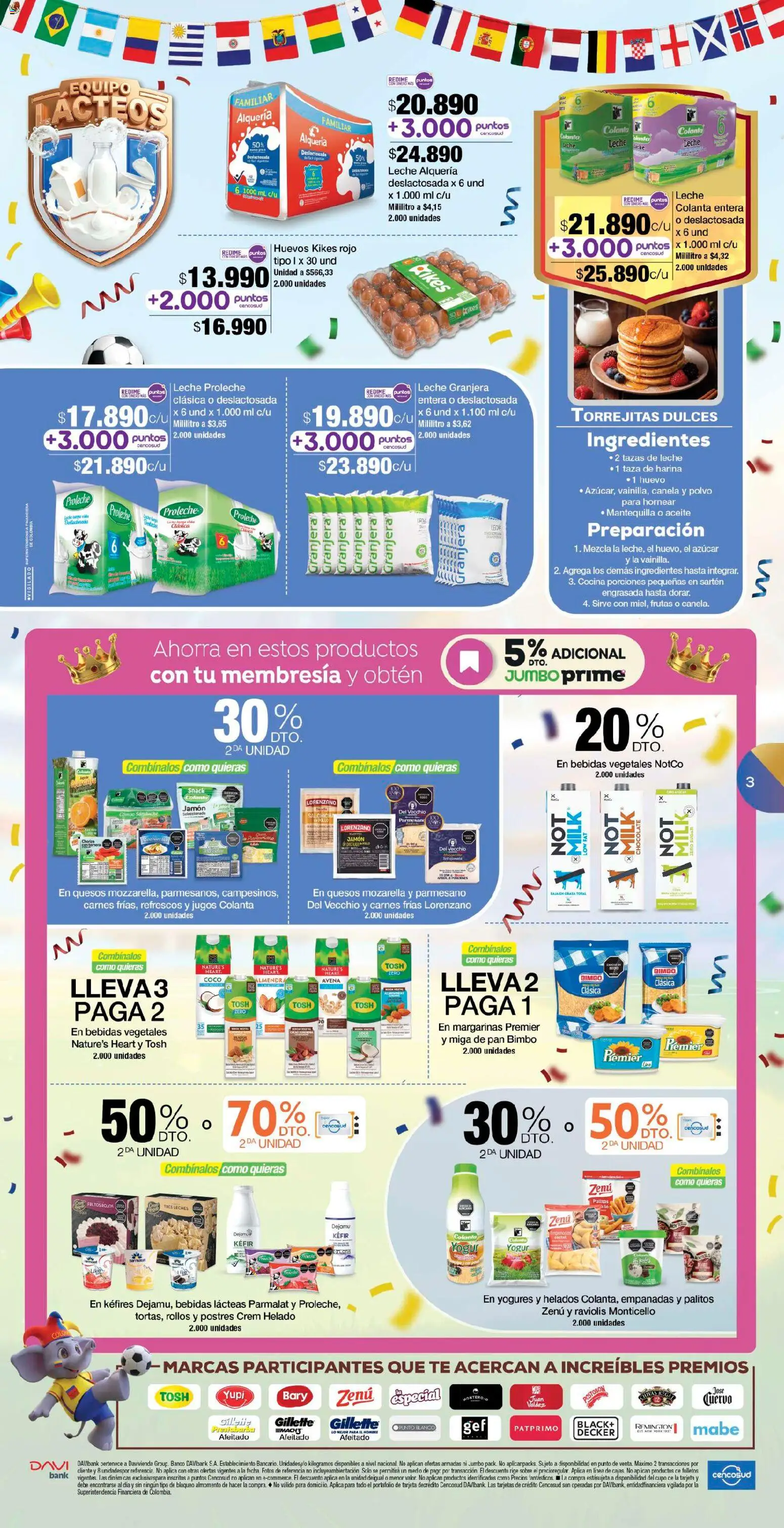 Jumbo revista - valida desde el 26/06/2026 | Página: 3 | Productos: Té, Salchicha, Huevos, Pan