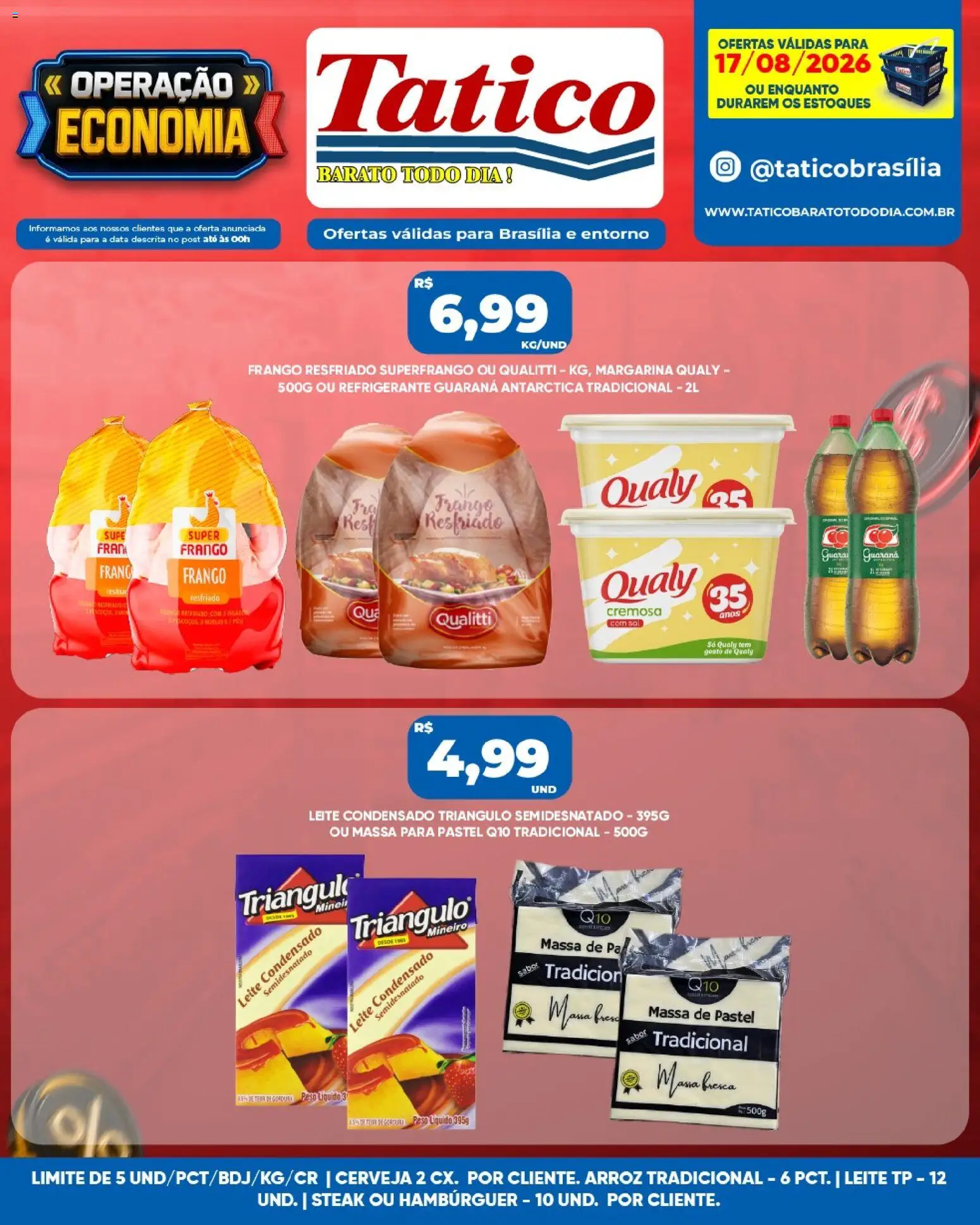 Tatico Folheto - válido de 17/08/2026 | Página: 5 | Produtos: Steak, Massa, Massa de pastel, Frango