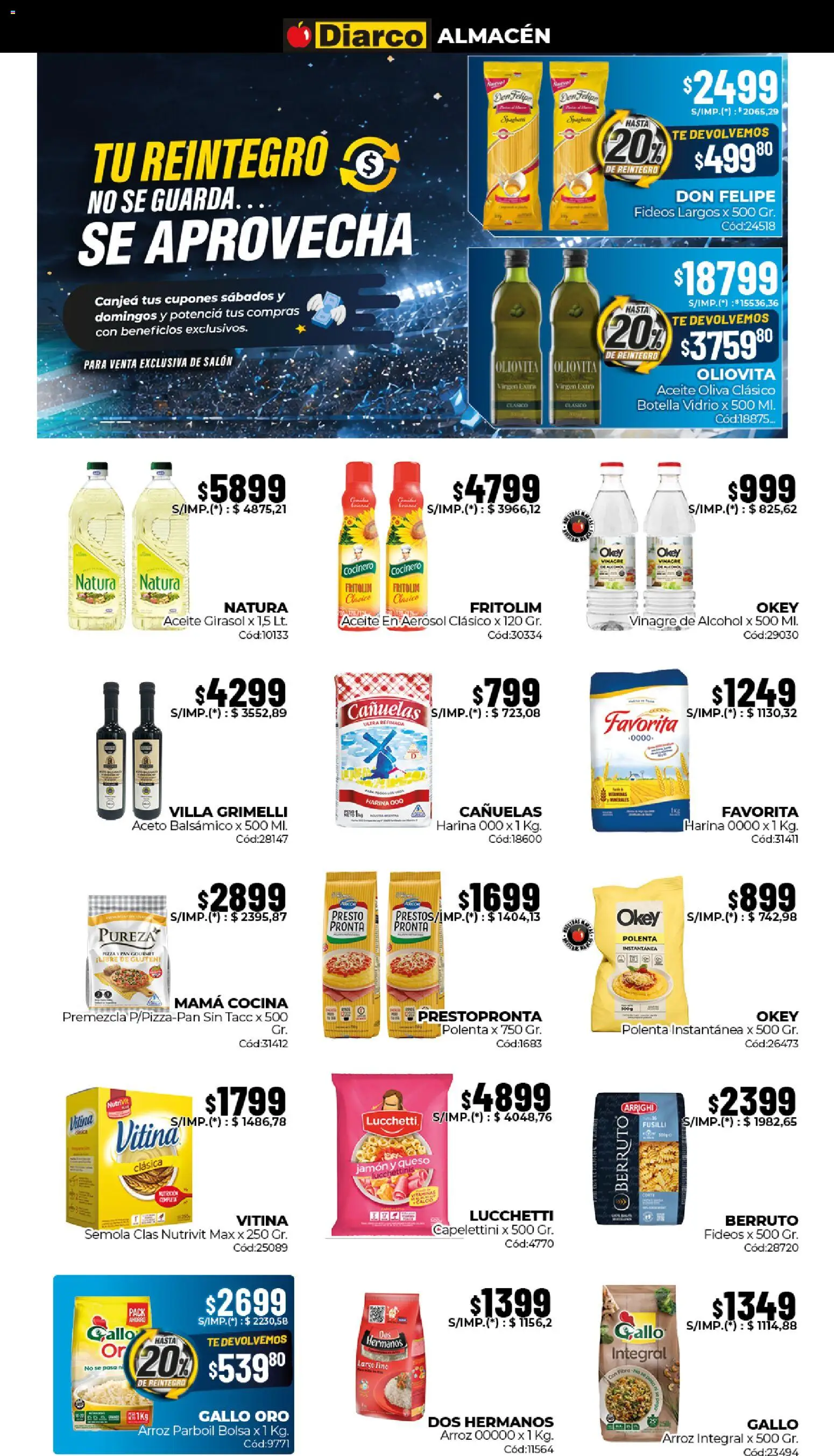 Diarco ofertas │ válido desde el 08.06.2026 | Página: 2 | Productos: Bolsa, Aceite, Polenta, Arroz