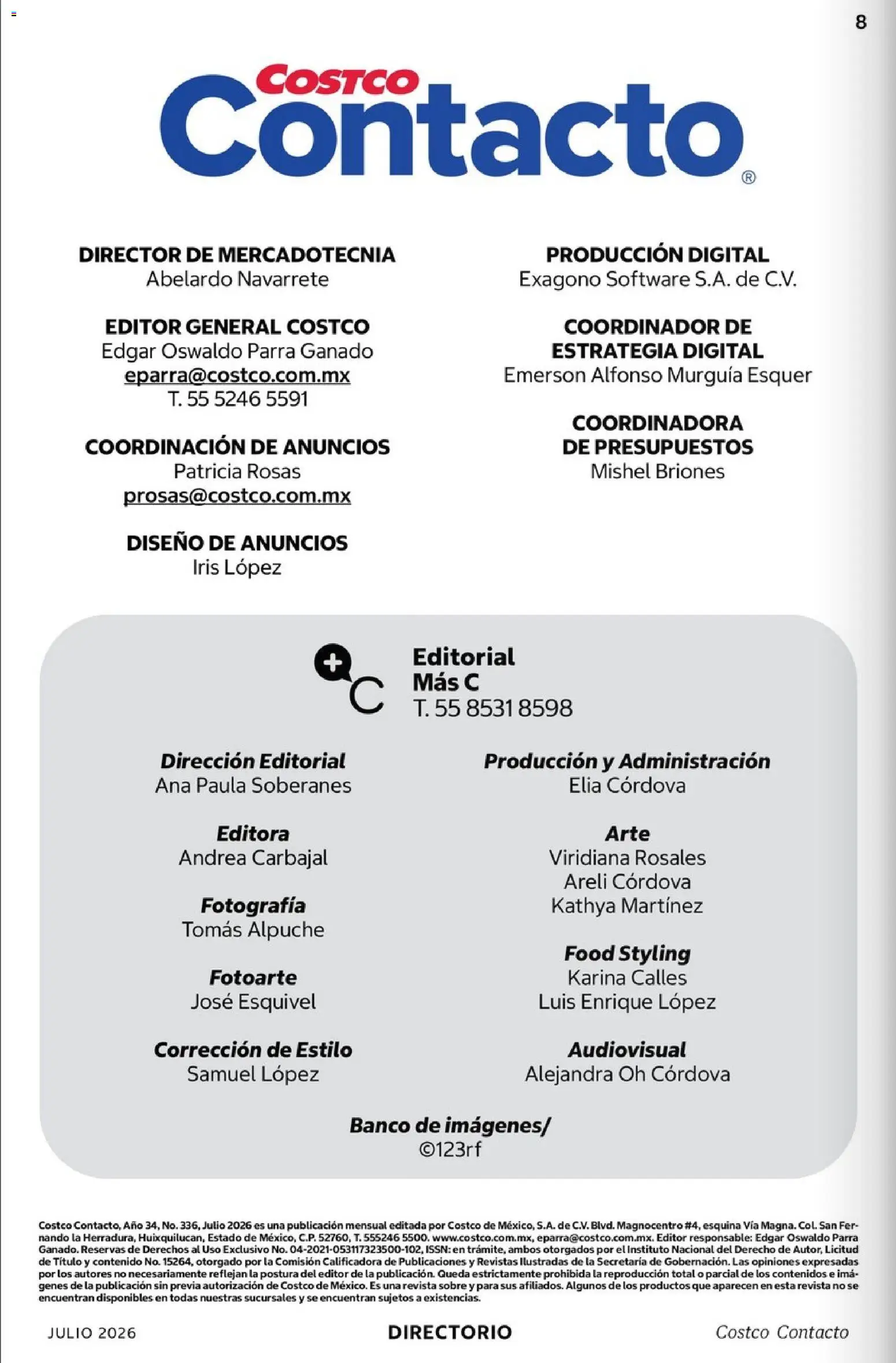 Nuevas ofertas de Costco válidas en toda la República Mexicana desde el 01/07/2026. ¡Encuentra las mejores ofertas en Costco Revista Julio 2026! | Página: 8 | Productos: Banco, Sobre