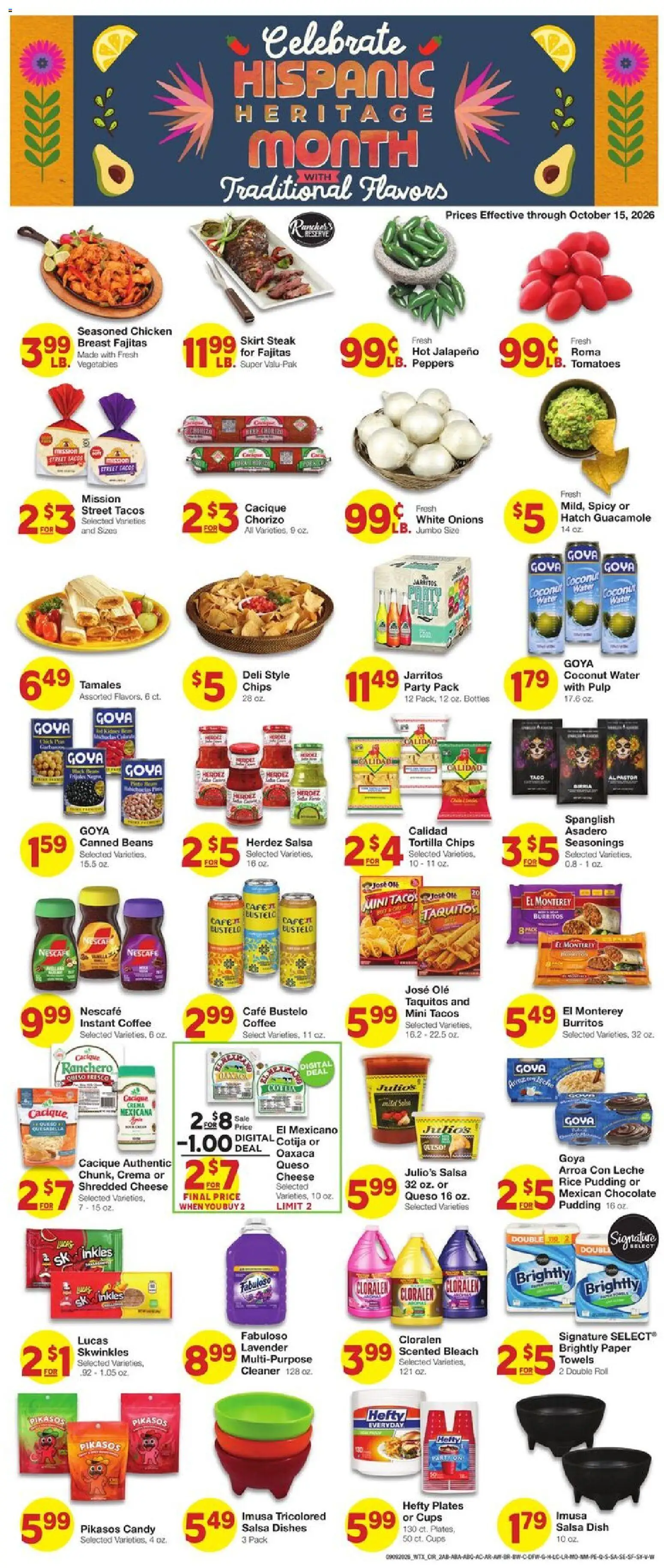 United Supermarkets Weekly Ad - valid from 09/09/2026 | Page: 3 | Products: Chocolate, Vegetables, Tortilla chips, Beans