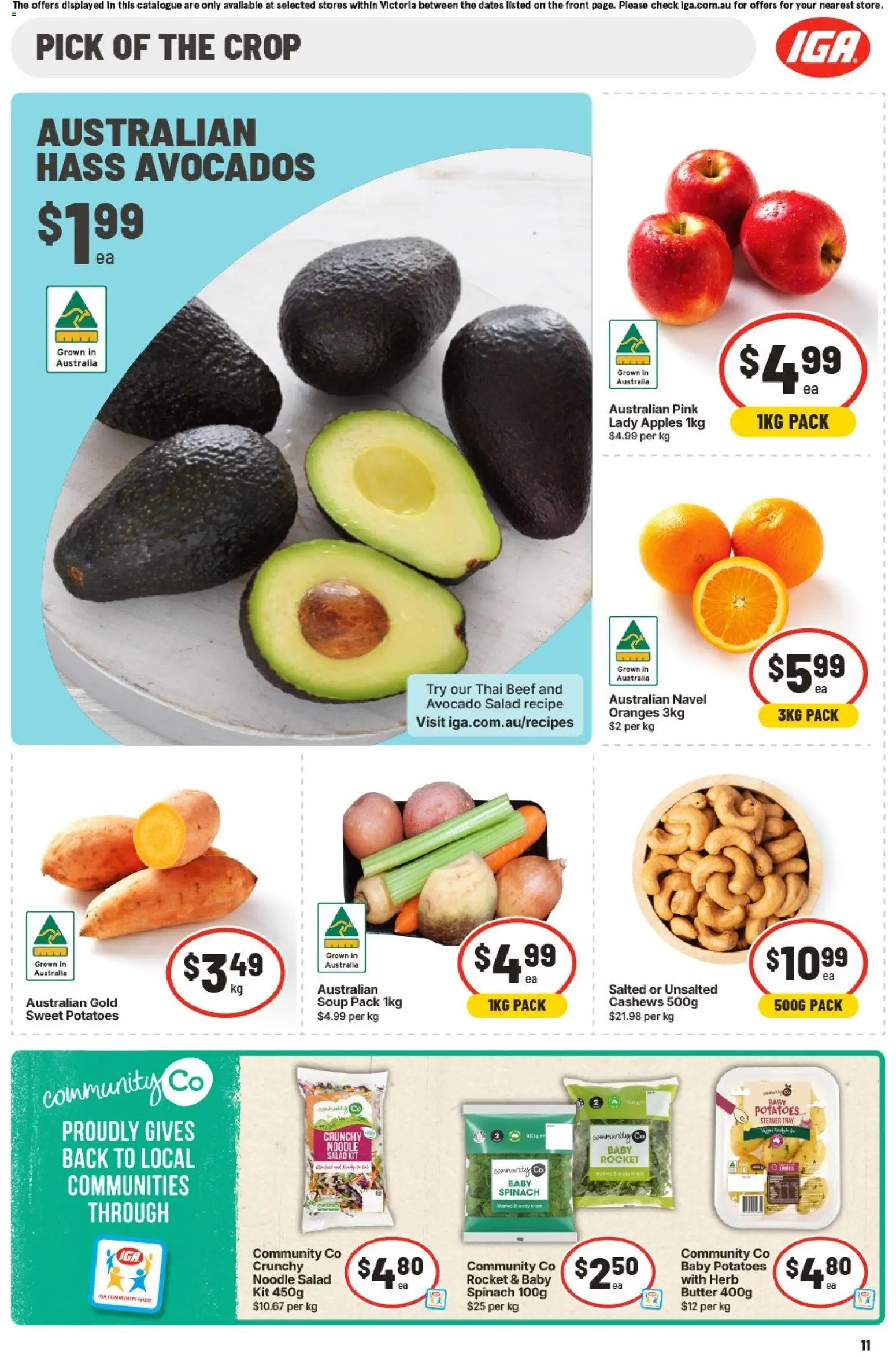 IGA catalogue - valid from 12/08/2026 | Page: 11 | Products: Beef, Salad, Baby spinach, Soup