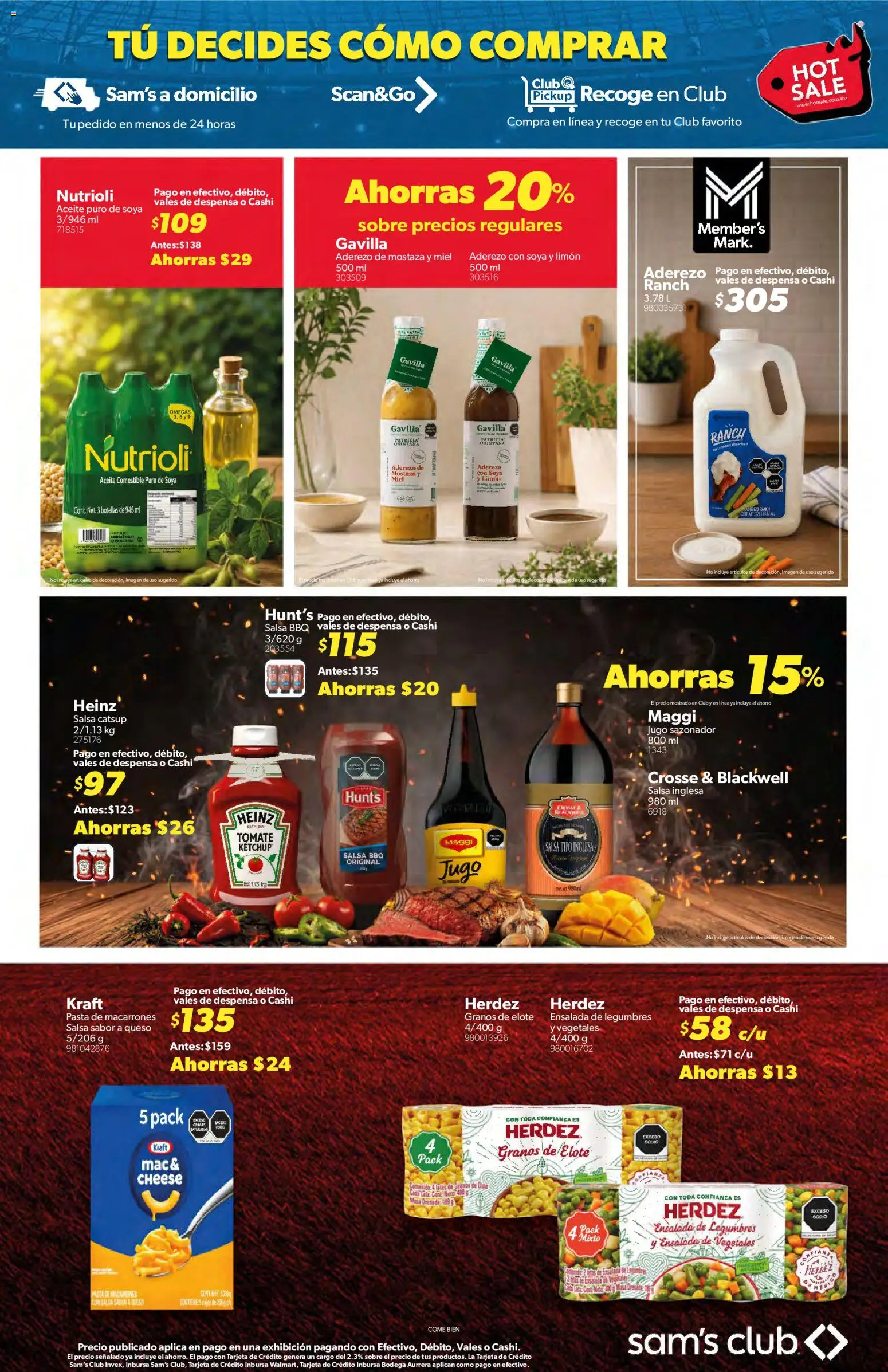 Nuevas ofertas de Sam's Club válidas en toda la República Mexicana desde el 25.05.2026. ¡Encuentra las mejores ofertas en Sam's Club Hot Sale! | Página: 25 | Productos: Queso, Aceite, Pasta, Sobre