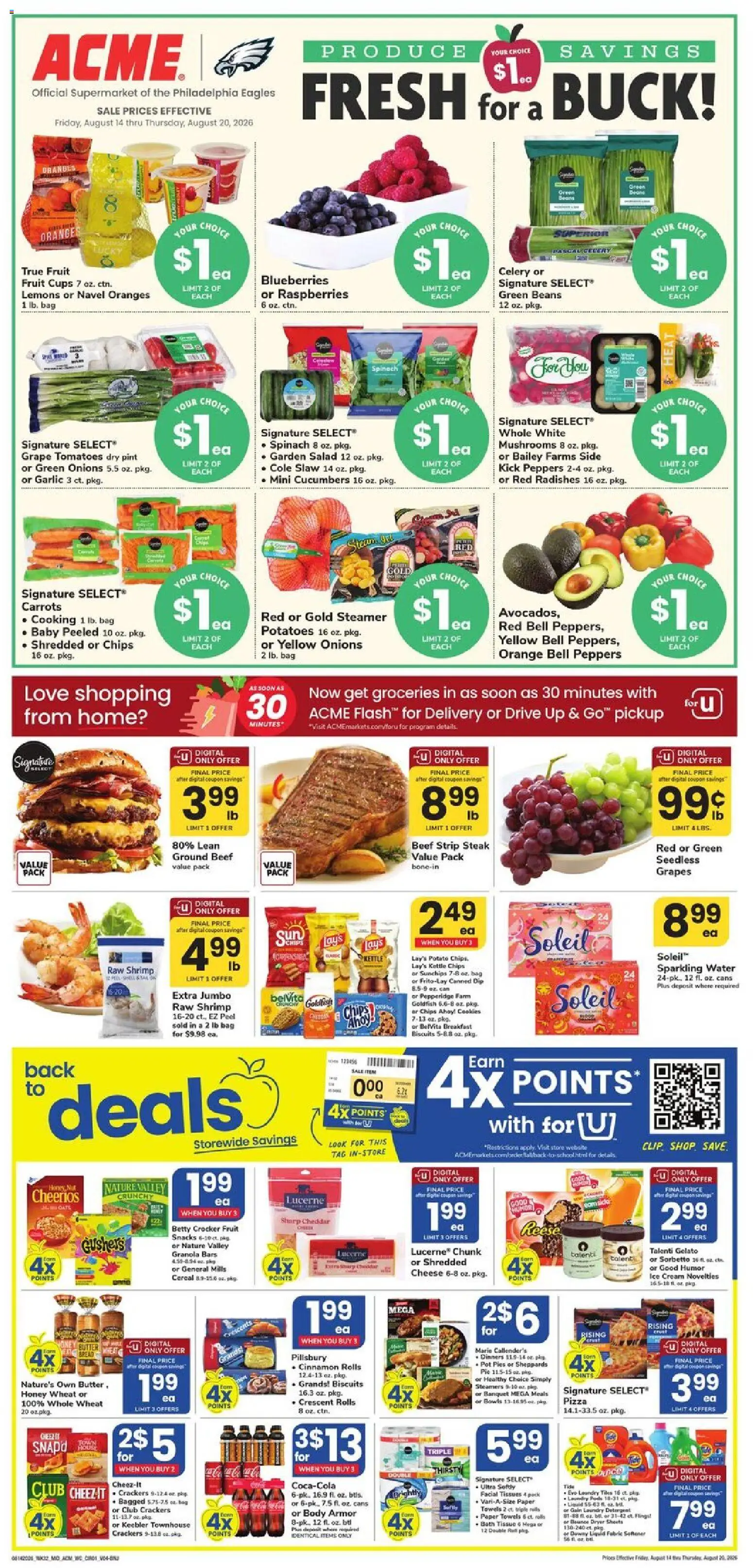 Acme Weekly Ad - valid from 08/14/2026 | Page: 1 | Products: Lemons, Crackers, Cucumbers, Blueberries