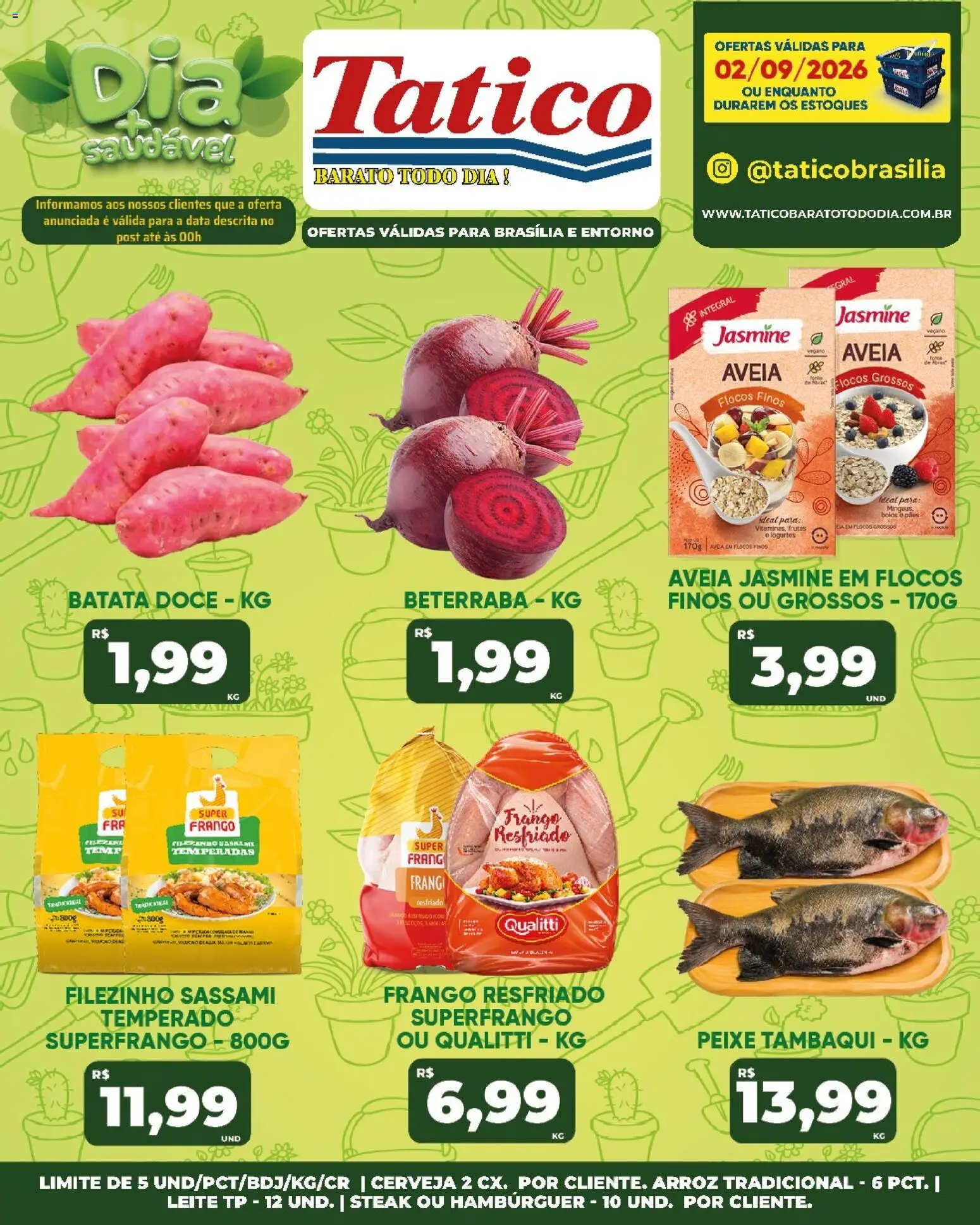 Tatico Folheto - válido de 03/09/2026 | Página: 32 | Produtos: Beterraba, Frango resfriado, Hambúrguer, Flocos