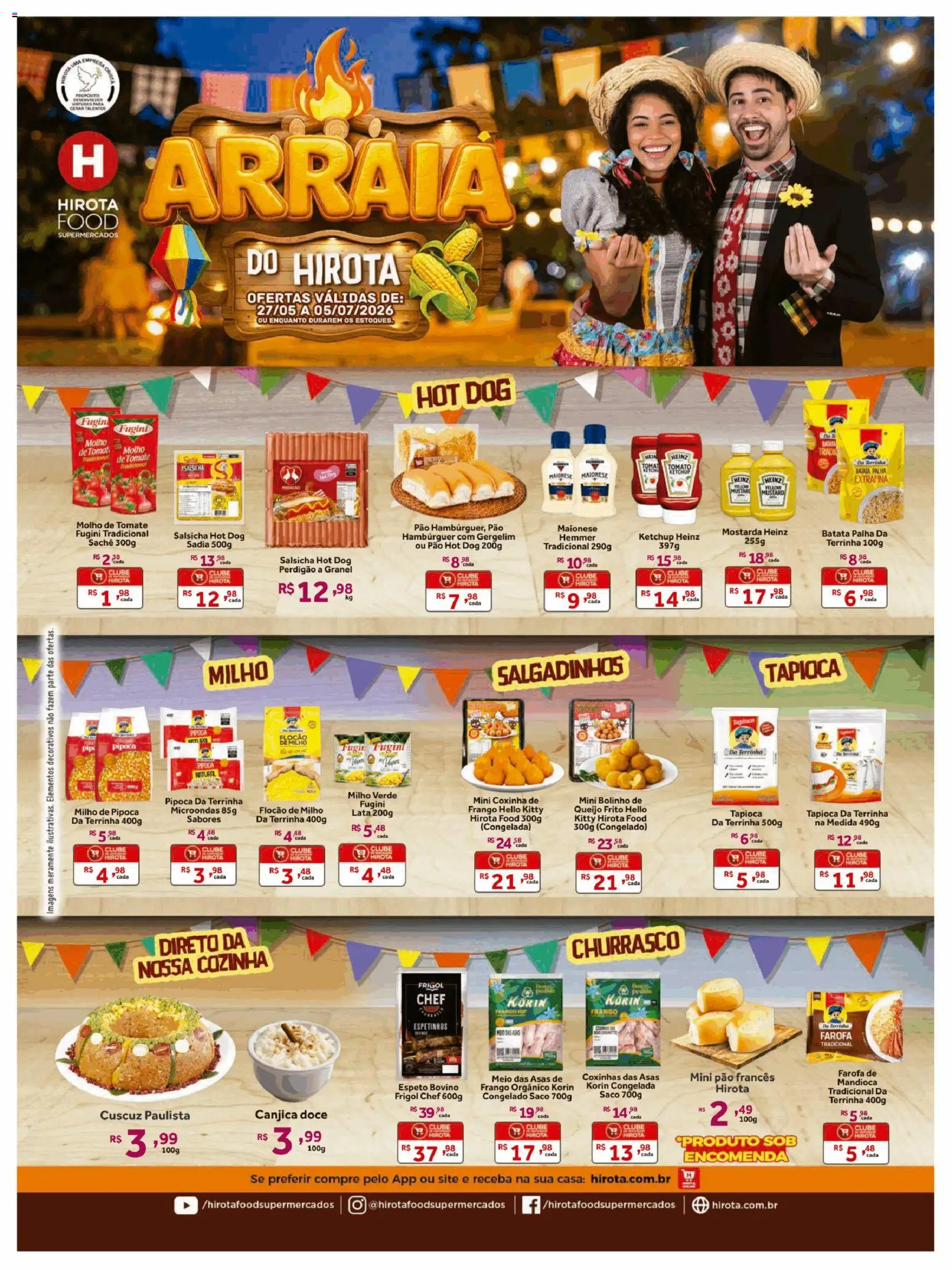 Hirota Food Folheto - válido de 27.05.2026 | Página: 1 | Produtos: Mandioca, Queijo, Chá, Batata