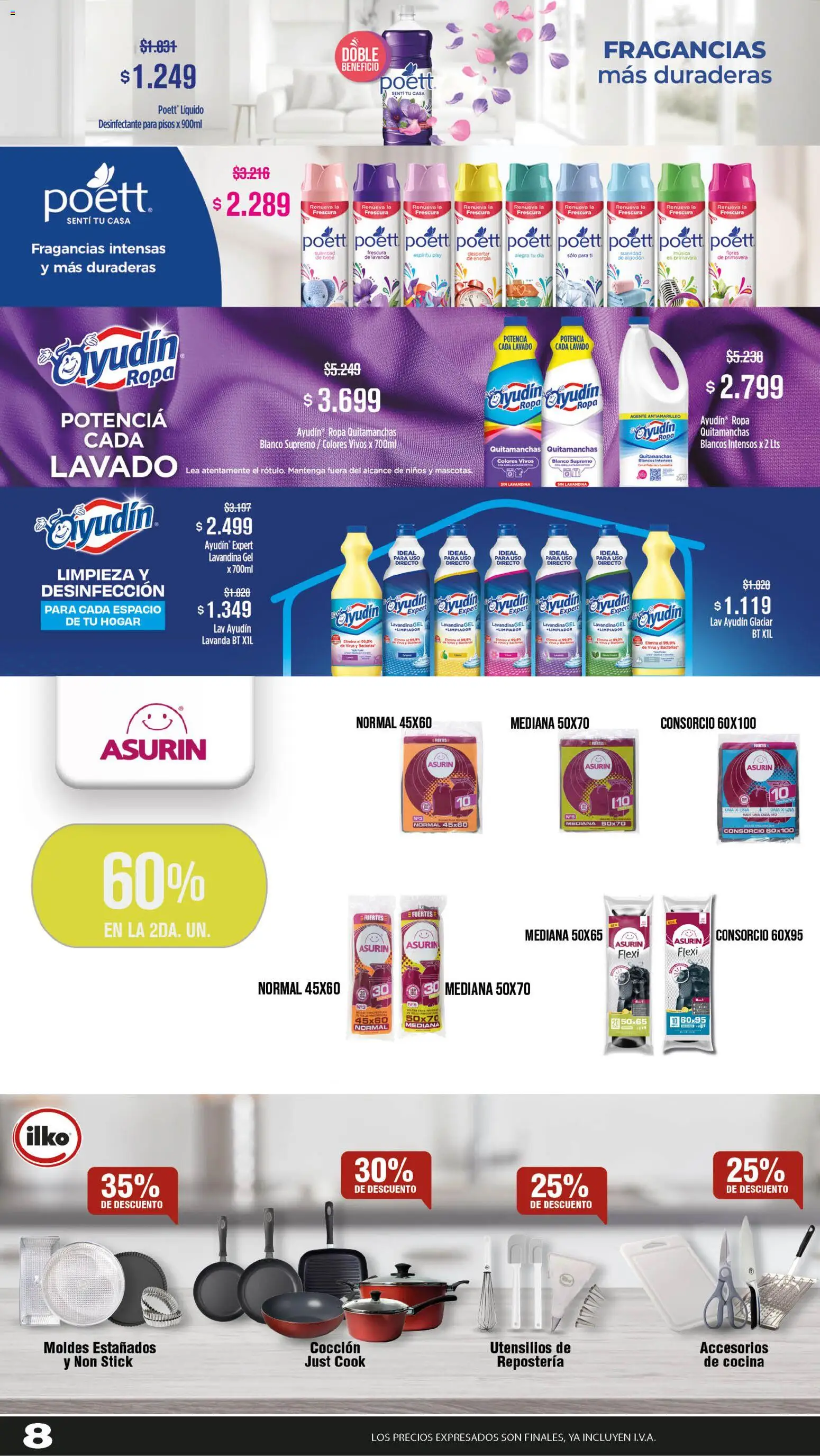 Makro OLVETE A ILUSIONAR │ válido desde el 09/07/2026 | Página: 8 | Productos: Desinfectante, Lavandina, Algodón, Ropa
