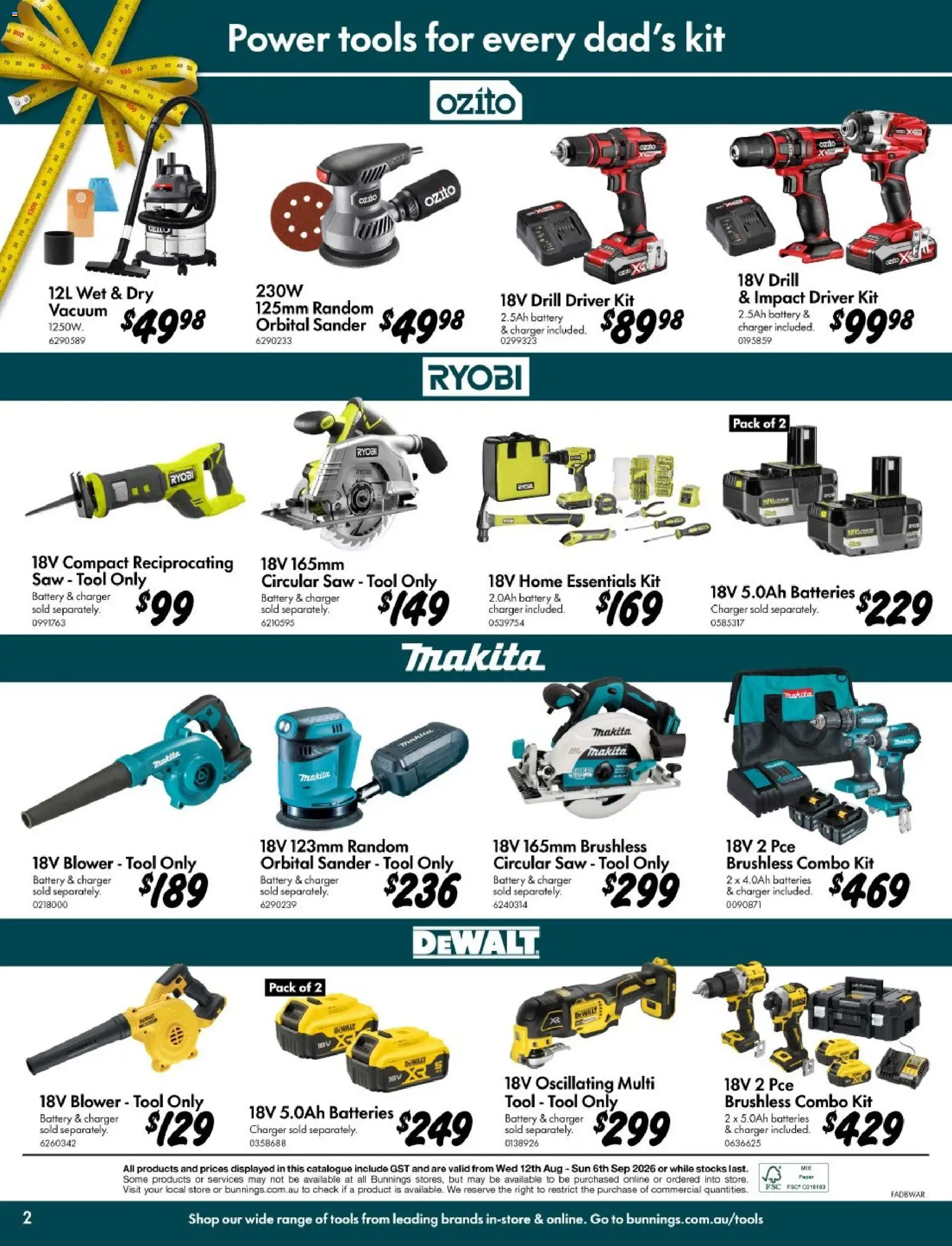 Bunnings Warehouse catalogue - valid from 12/08/2026 | Page: 2 | Products: Battery, Saw, Batteries, Tools