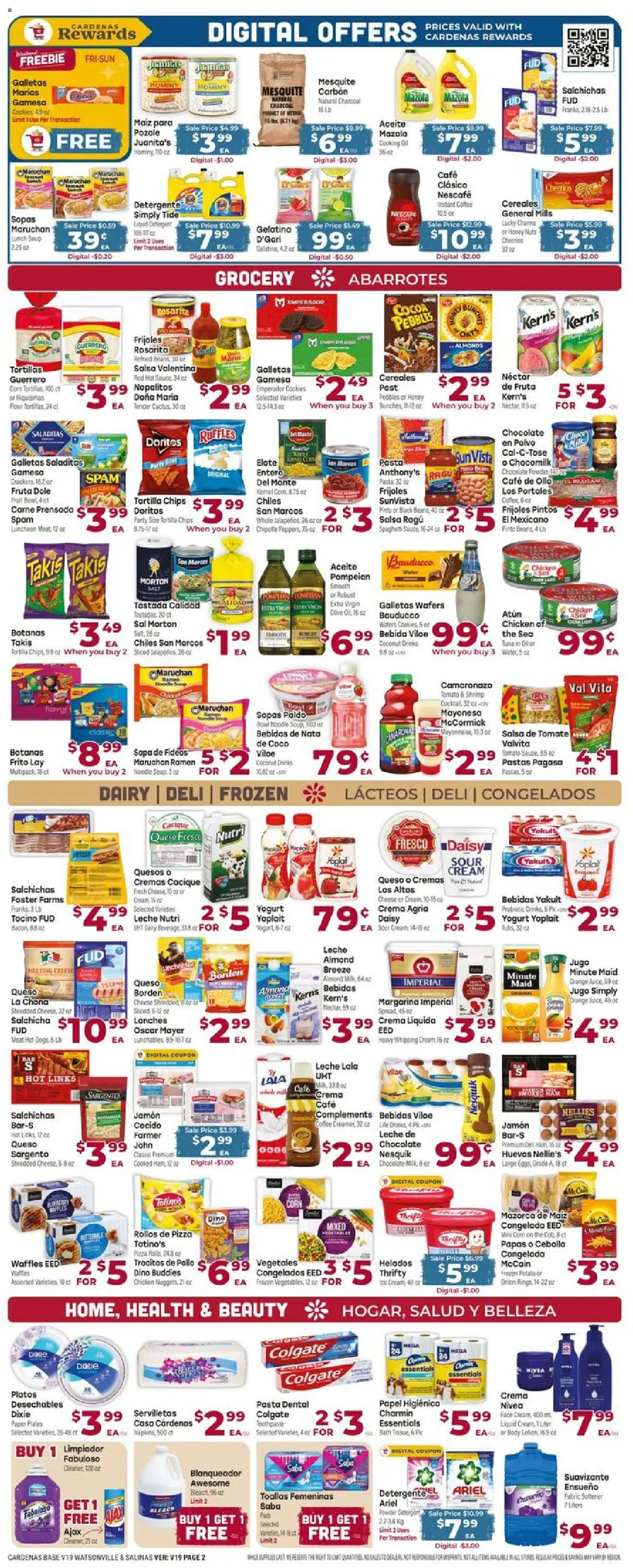 Cardenas Weekly Ad - CA - valid from 27.05.2026 | Page: 2 | Products: Milk, Toothpaste, Detergent, Pasta