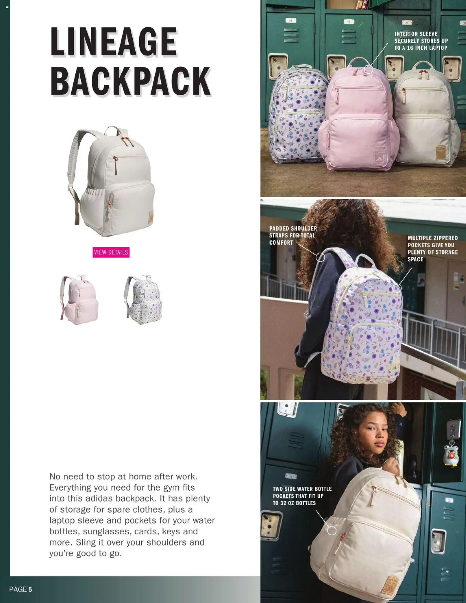 Dunham's Sports Adidas Back-To-School Backpack & Lunch Kit Guide - valid from 07/16/2026 | Page: 5 | Products: Water, Backpack, Laptop