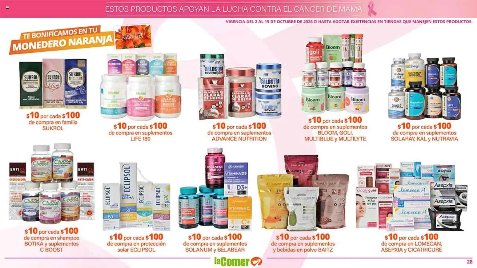 Nuevas ofertas de La Comer válidas en toda la República Mexicana desde el 02/10/2026. ¡Encuentra las mejores ofertas en La Comer folleto es la tienda rosa! | Página: 28