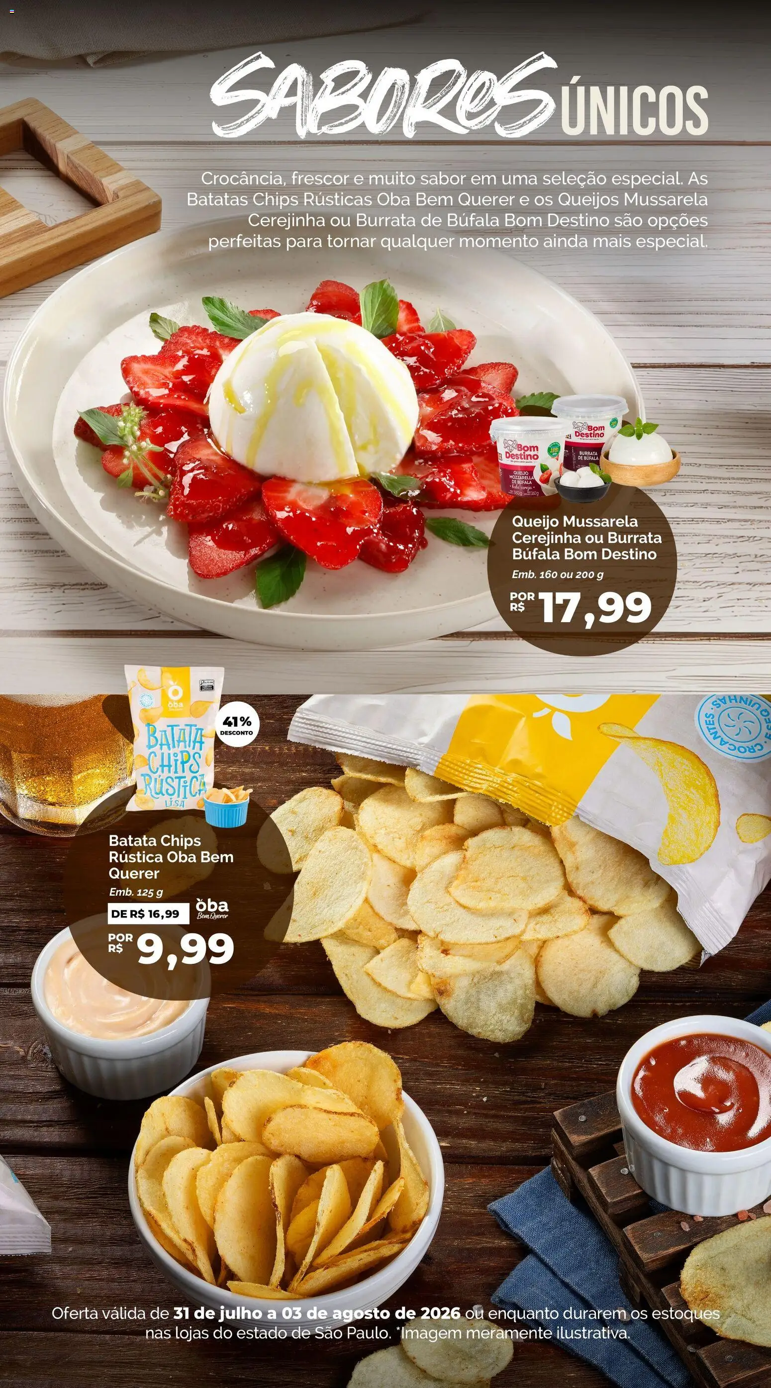 Oba Hortifruti Folheto - válido de 31/07/2026 | Página: 2 | Produtos: Queijo, Batata, Mussarela