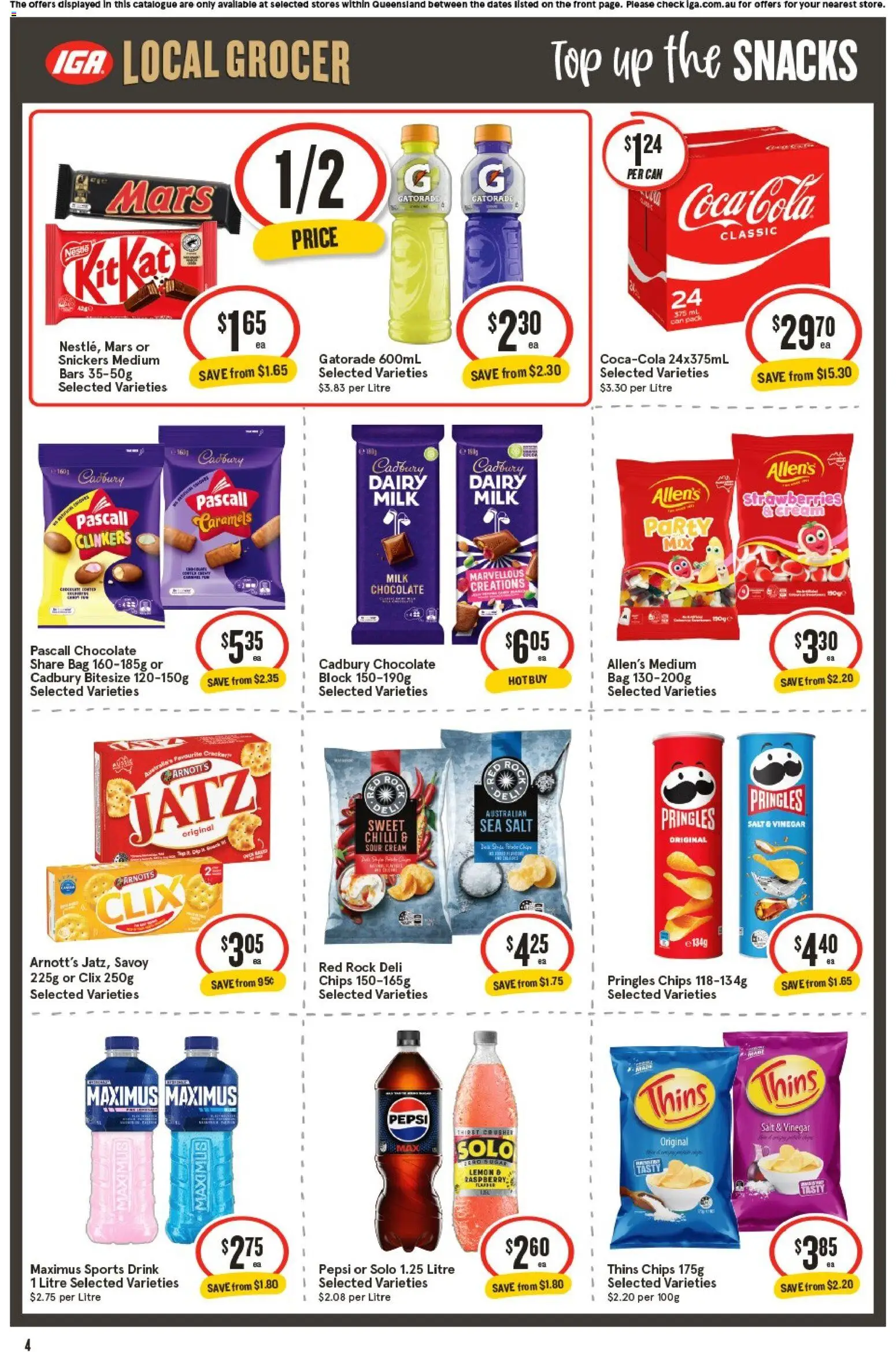 IGA catalogue - valid from 02/09/2026 | Page: 5 | Products: Chocolate, Cream, Sports drink, Bag