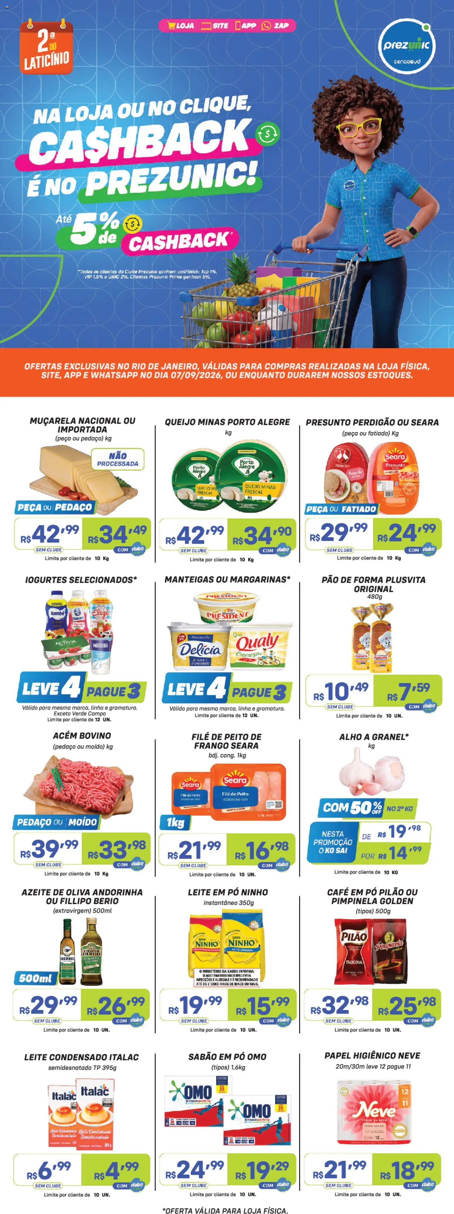 Prezunic Folheto - válido de 07/09/2026 | Página: 1 | Produtos: Alho, Pó, Leite, Café