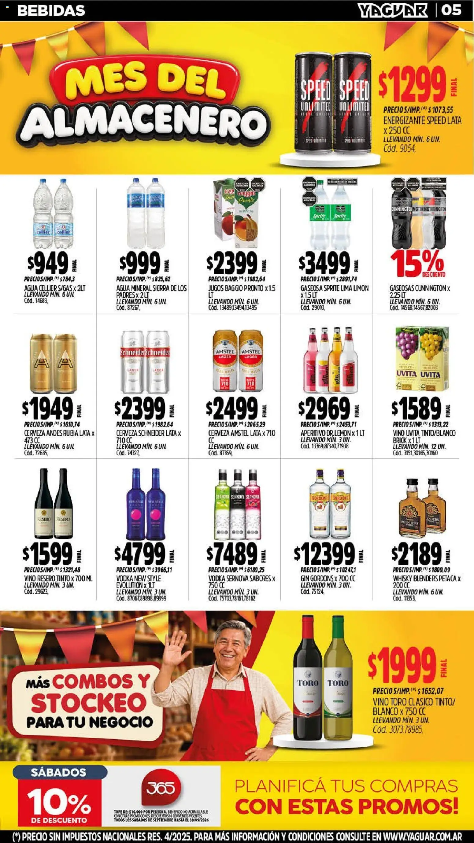 Yaguar - Oferta Semanal Mar del Plata │ válido desde el 07/09/2026 | Página: 5 | Productos: Whisky, Gin, Gaseosa, Agua