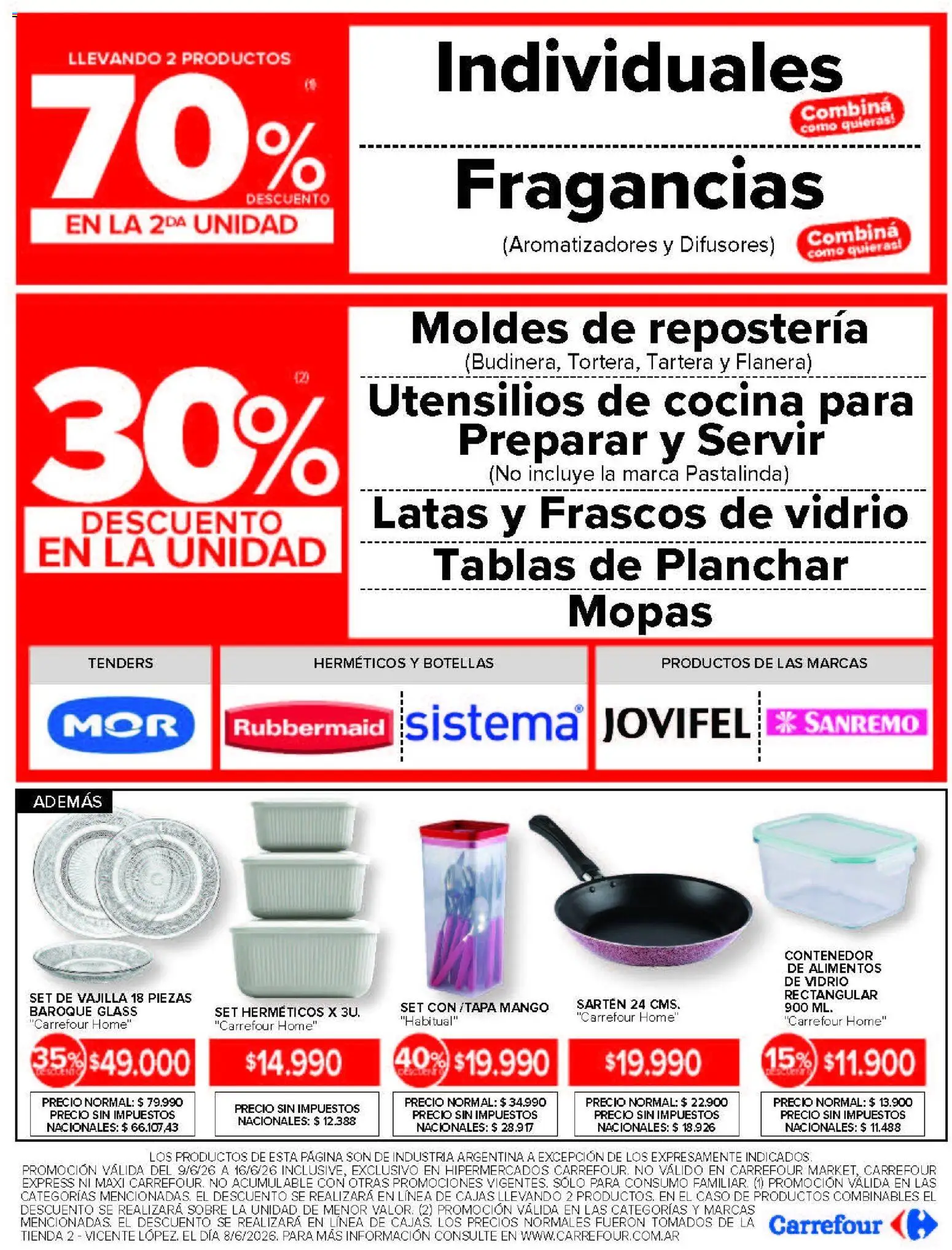 Carrefour ofertas │ válido desde el 09.06.2026 | Página: 29 | Productos: Flanera, Utensilios de cocina, Planchar, Sobre