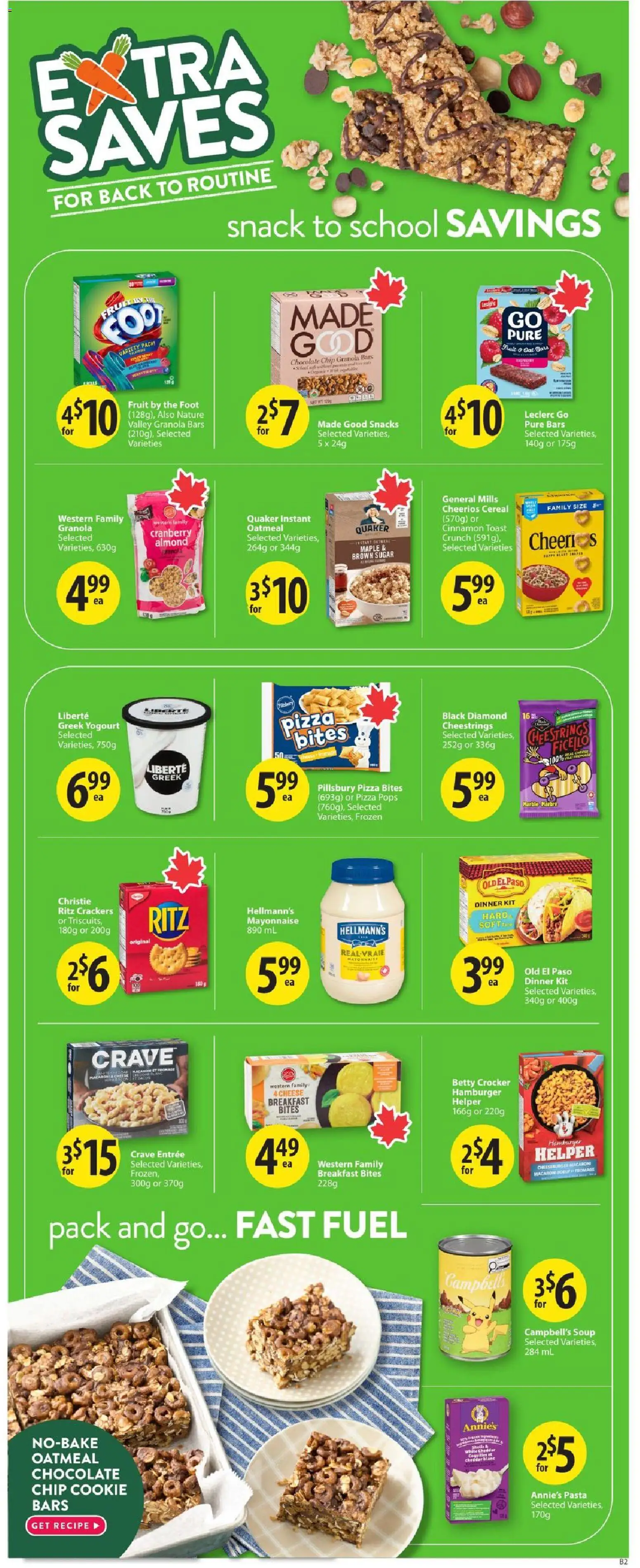 Save on foods flyer valid from Aug 13, 2026 | Page: 16 | Products: Mayonnaise, Snacks, Cheese, Pizza