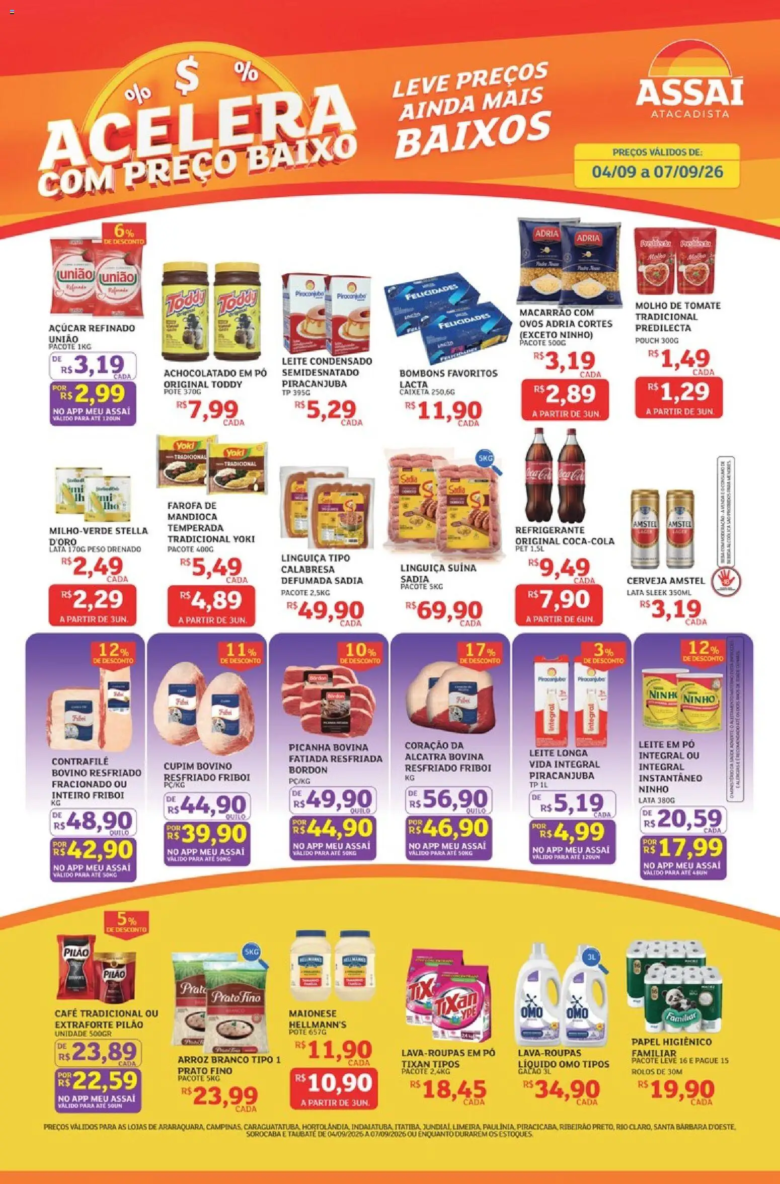 Assaí Atacadista Folheto - válido de 04/09/2026 | Página: 1 | Produtos: Tomate, Mandioca, Maionese, Farofa