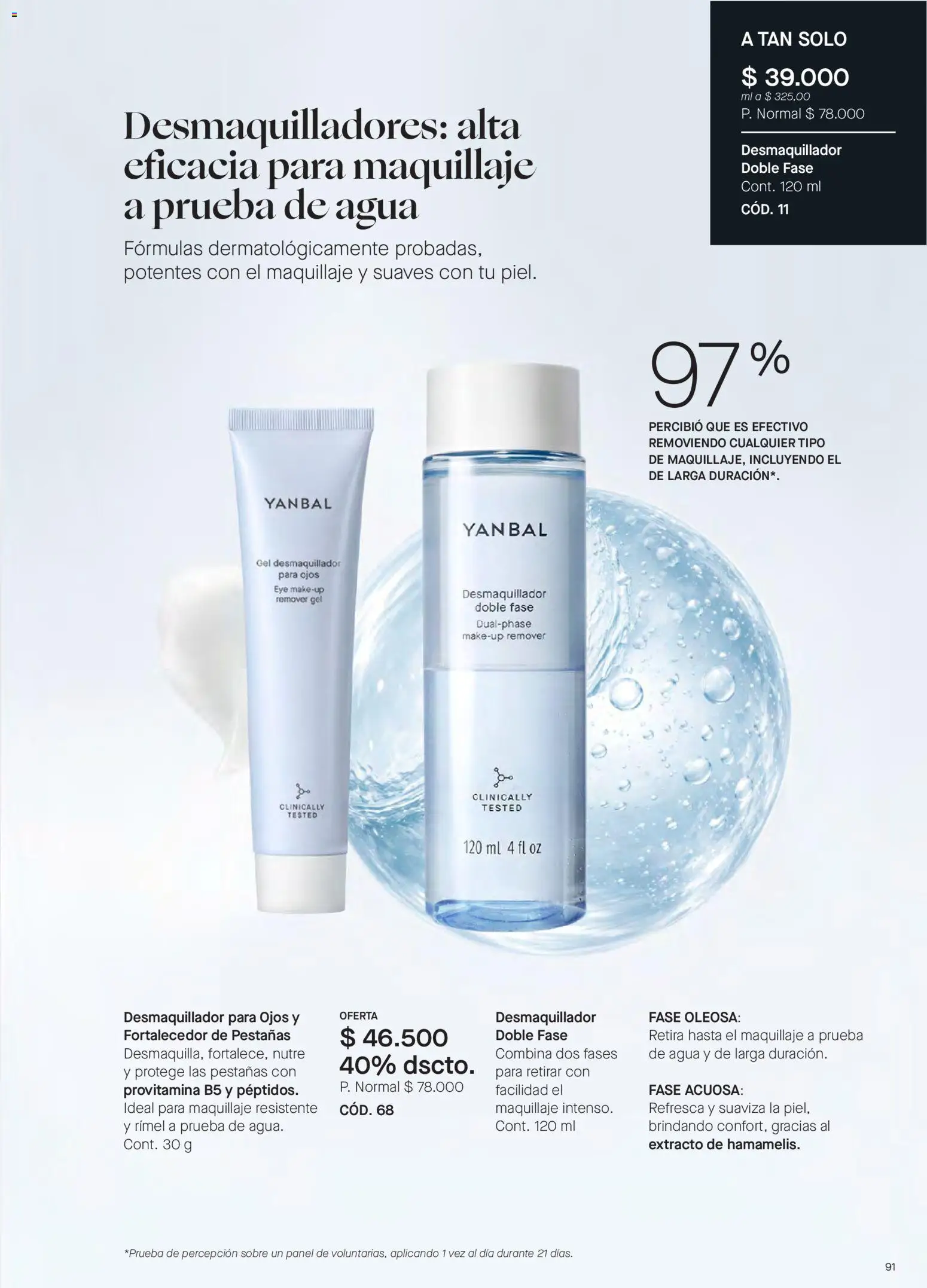 Yanbal revista - valida desde el 18/07/2026 | Página: 91 | Productos: Agua, Sobre, Maquillaje