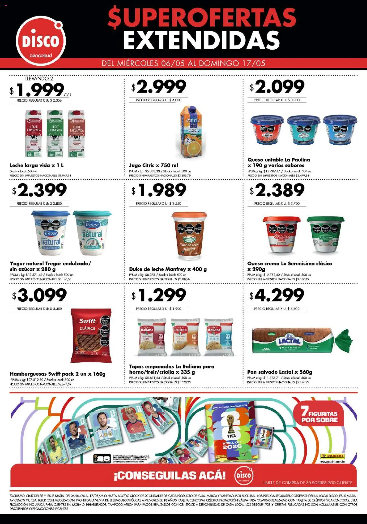 Disco ofertas │ válido desde el 06.05.2026 | Página: 3 | Productos: Azucar, Dulce de leche, Leche, Jugo