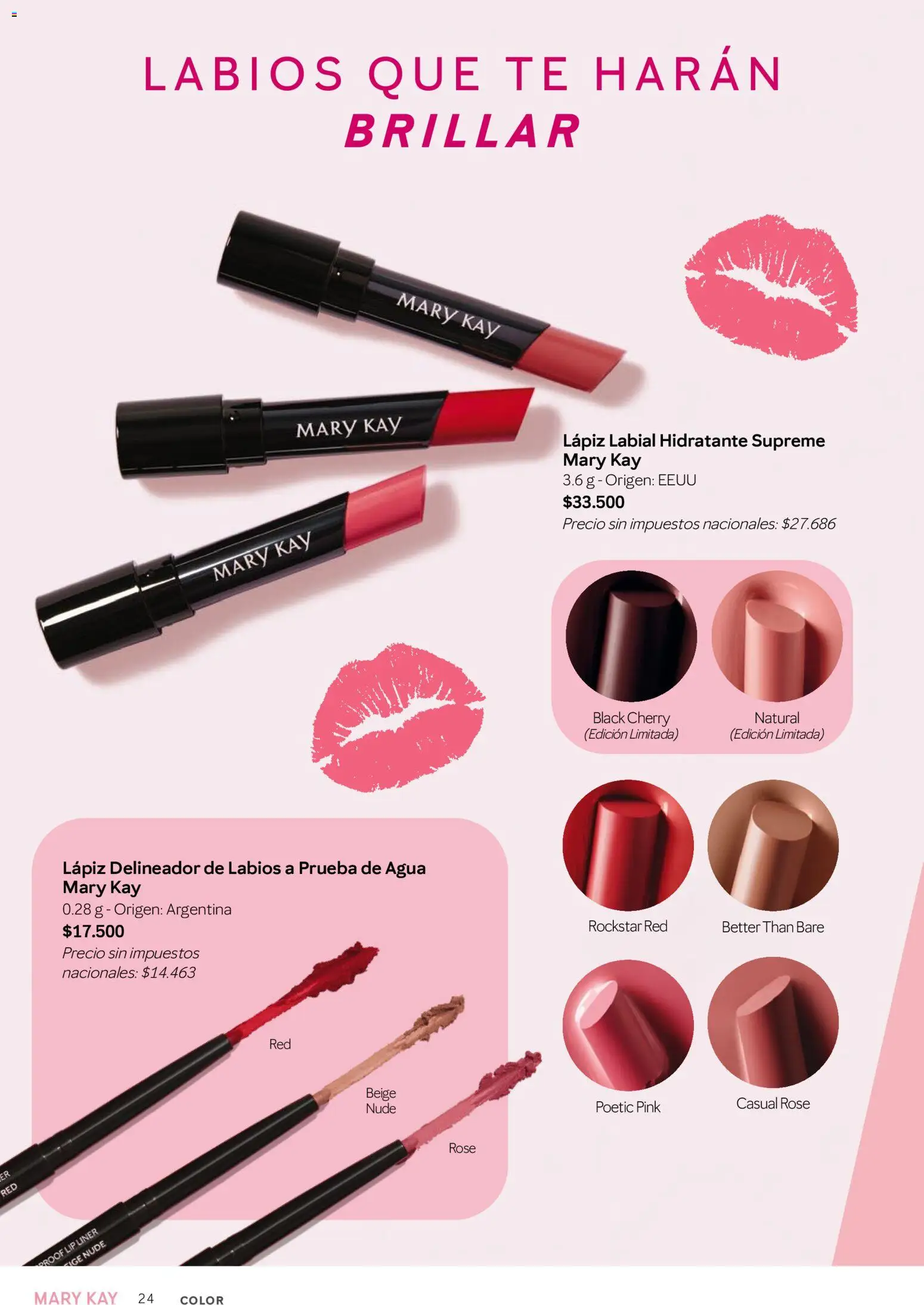 Mary Kay catálogo │ válido desde el 01/08/2026 | Página: 24 | Productos: Delineador, Lápiz labial, Agua, Té