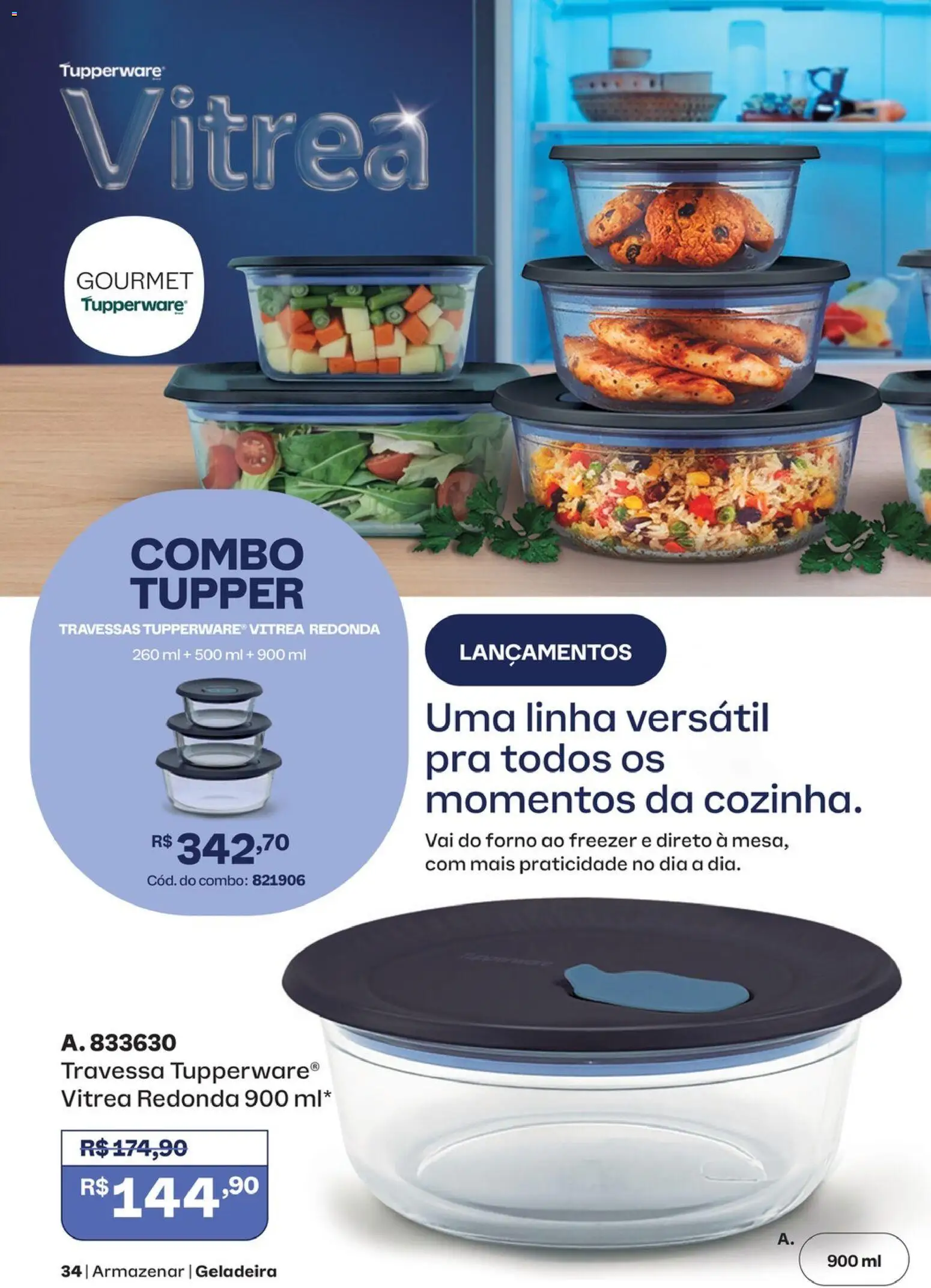 Tupperware Folheto - válido de 01/09/2026 | Página: 34 | Produtos: Forno, Geladeira, Travessa, Freezer