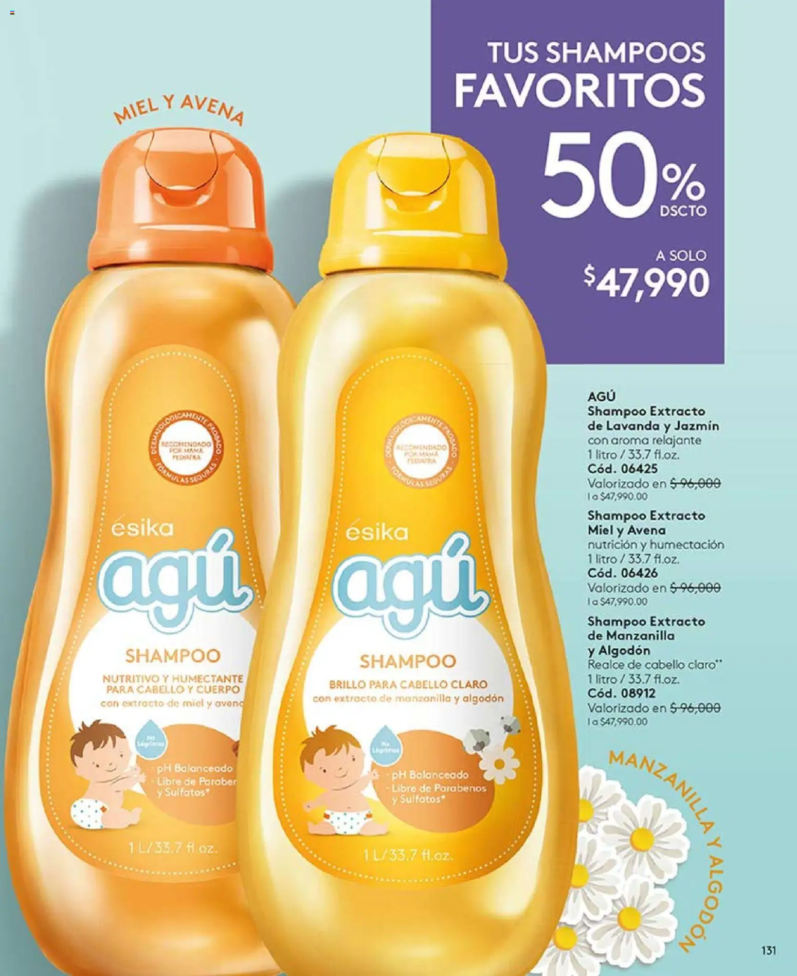 Ésika revista - valida desde el 13.03.2026 | Página: 131 | Productos: Algodón, Avena, Shampoo, Brillo