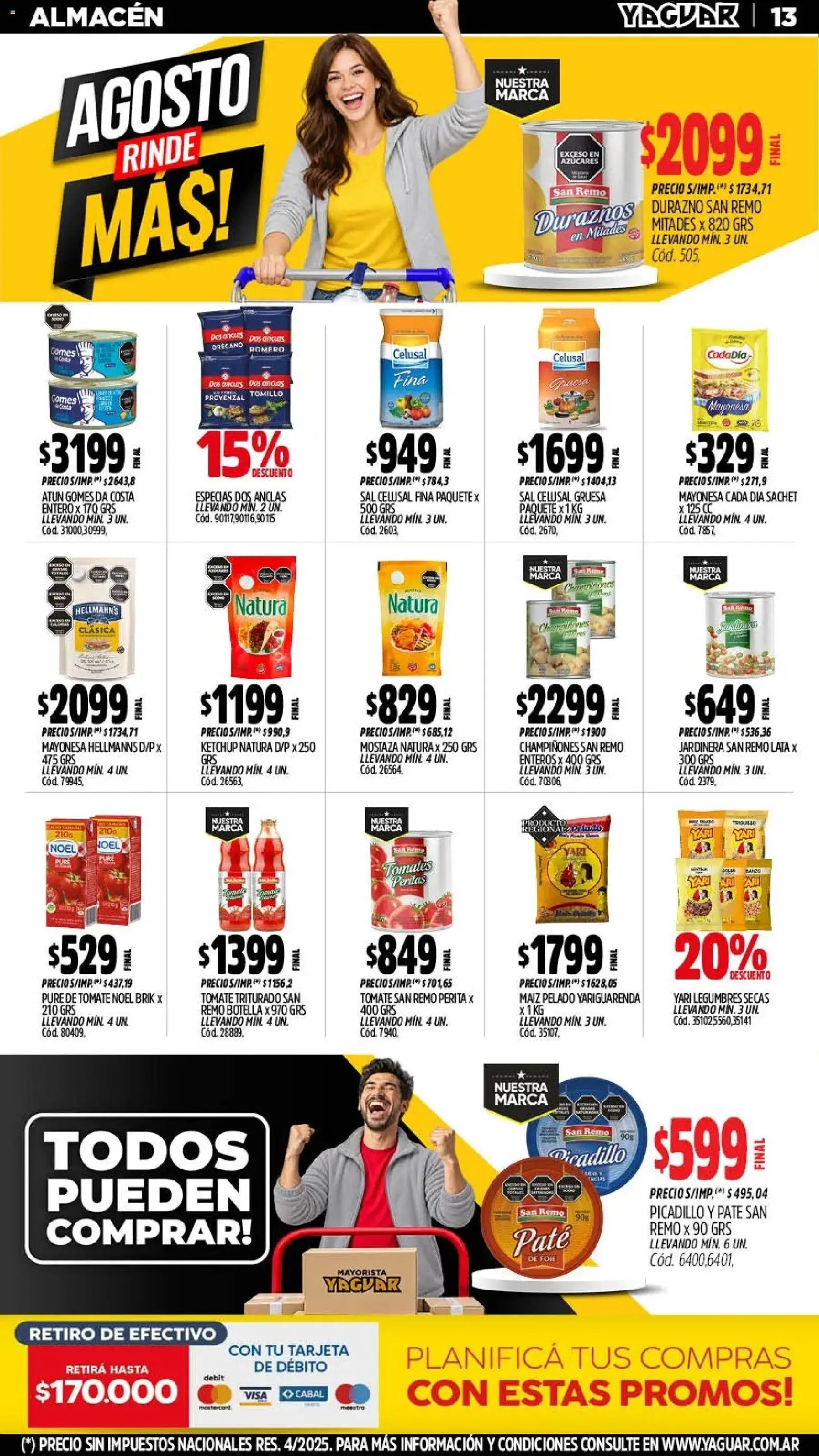 Yaguar - Oferta Semanal Salta │ válido desde el 17/07/2026 | Página: 15 | Productos: Botella, Champiñones, Duraznos, Puré